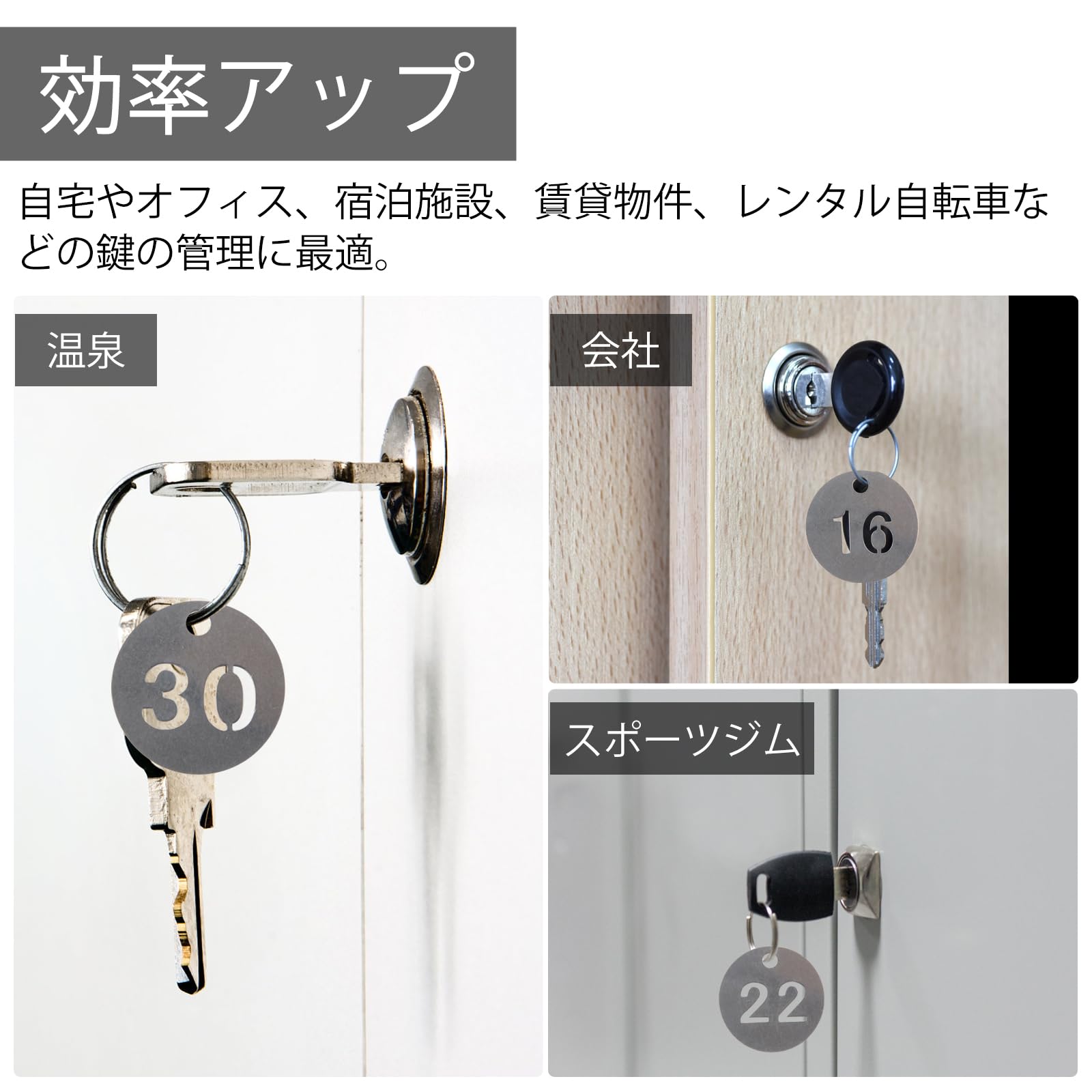 Amazon | 30枚セット 番号札 ドア番号タグ 荷札 クローク ロッカー