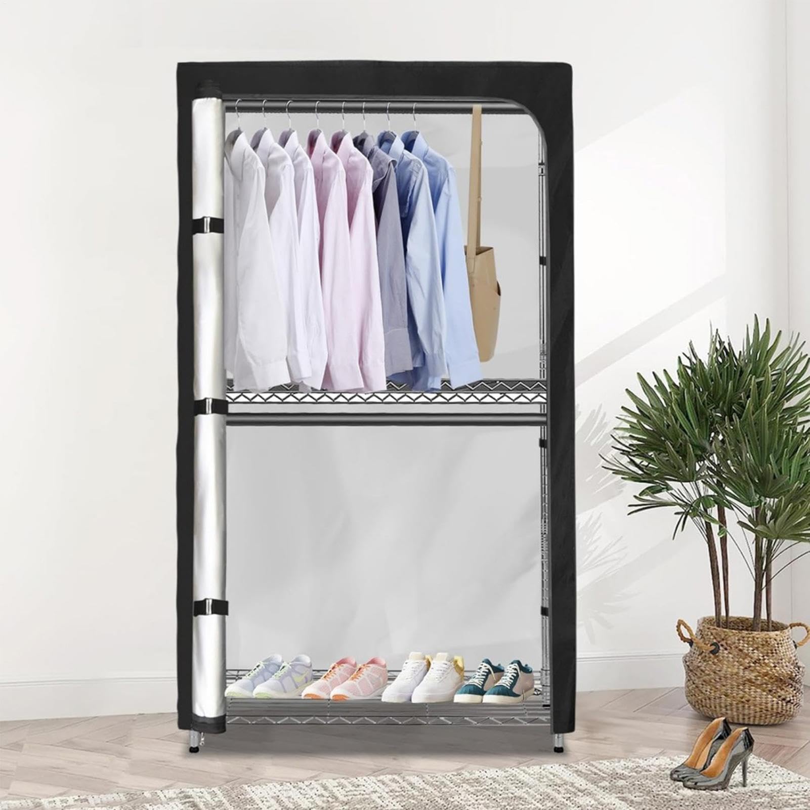 Kleiderständerabdeckung Wasserdichte Aufbewahrungstasche aus Oxford-Stoff | Staubdichter Garderobenschrank-Überzug Mit Reißverschluss für Kleid, Mantel, Jacke, Kostüm, Zuhause, Wohnheim, Reise, Sc
