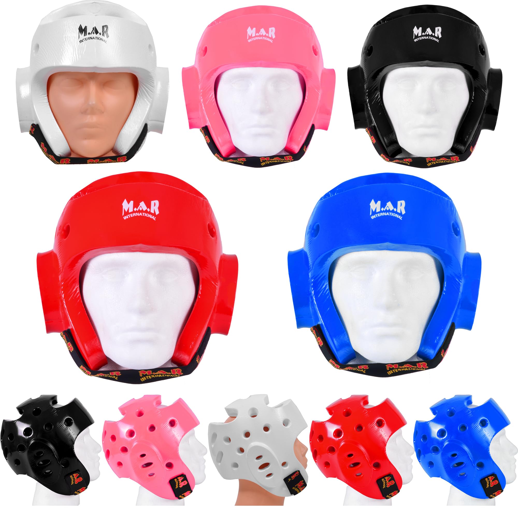 MAR | Pro Dipped Foam Head Guard Boxing Sparring Grappling Competition Training for Kickboxing, Karate, Taekwondo, Semi Contact & More, Adult Kids Headgear (Small, Medium, Large, X-Large)