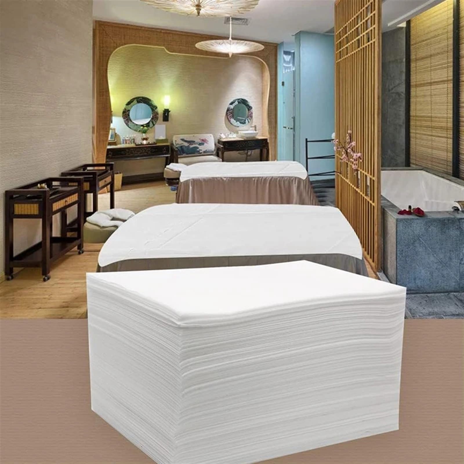 Sabanas Camilla Masaje 100 Piezas de sábanas for salón de Belleza, SPA, masajes, sábanas Gruesas, Funda de Mesa no Tejida, for Viajes