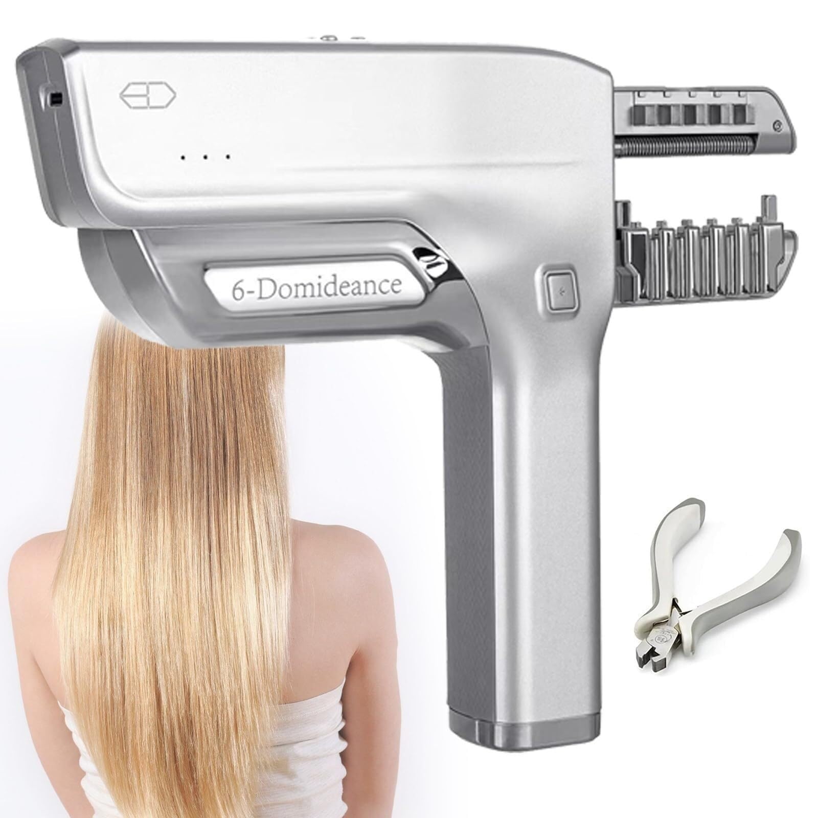 Machine d'extensions de cheveux 6D Combline avec pince, 30 minutes rapide sans trace Outil d'extension de plumes pour salon, facile à utiliser