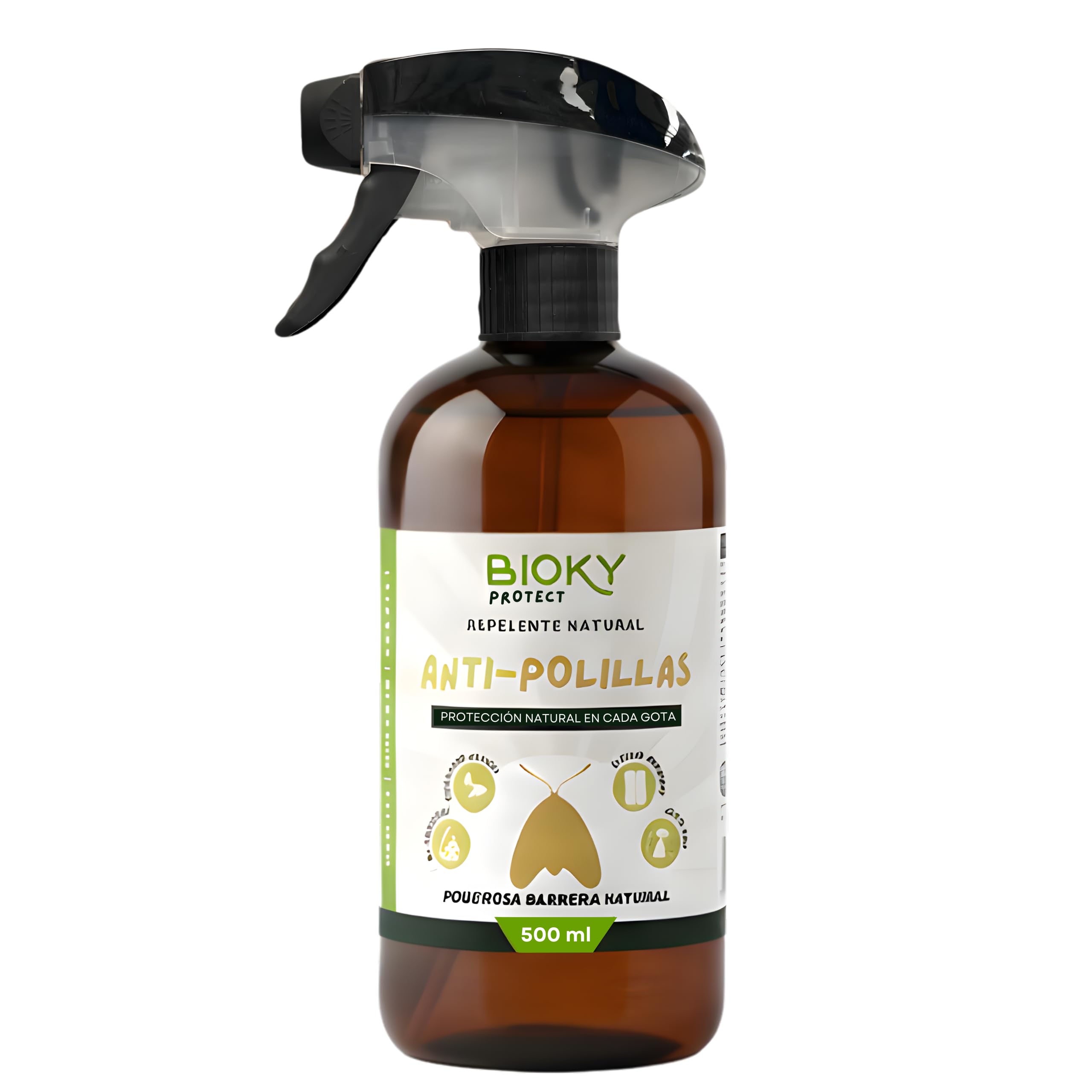 Protect | Spray Anti-Polillas para Ropa 500ml | Repelente Ideal para Armarios, Cajones y Fibras Naturales | con Aceites Naturales | x10 veces Más Concentrado | No Mancha