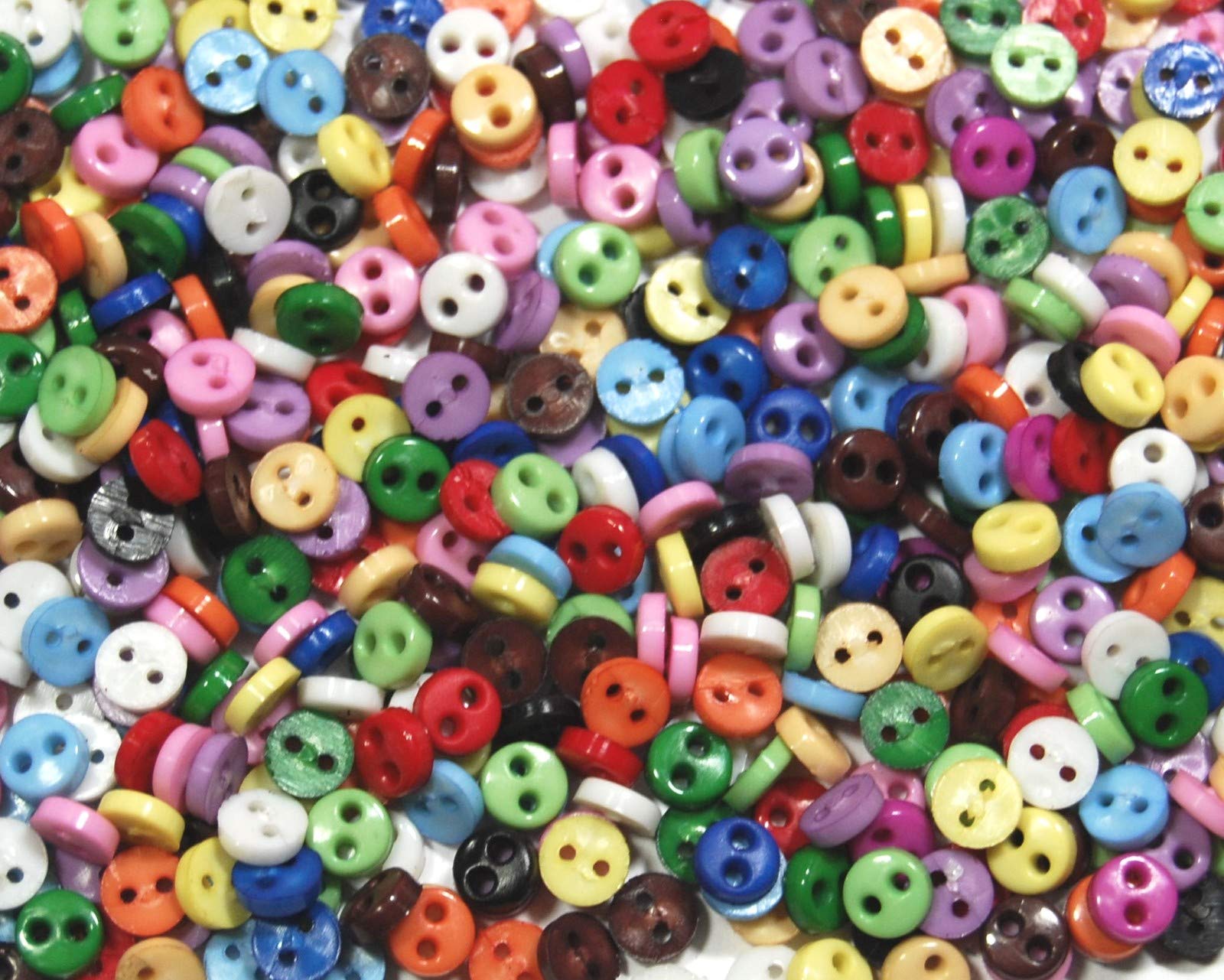 celloexpress 4mm Mixed Circles Mini Doll Buttons for Dolls & Soft Toys Clothes - 4mm Assorted Colours & Designs (Pack of 200, Mixed Circles) โ image 1