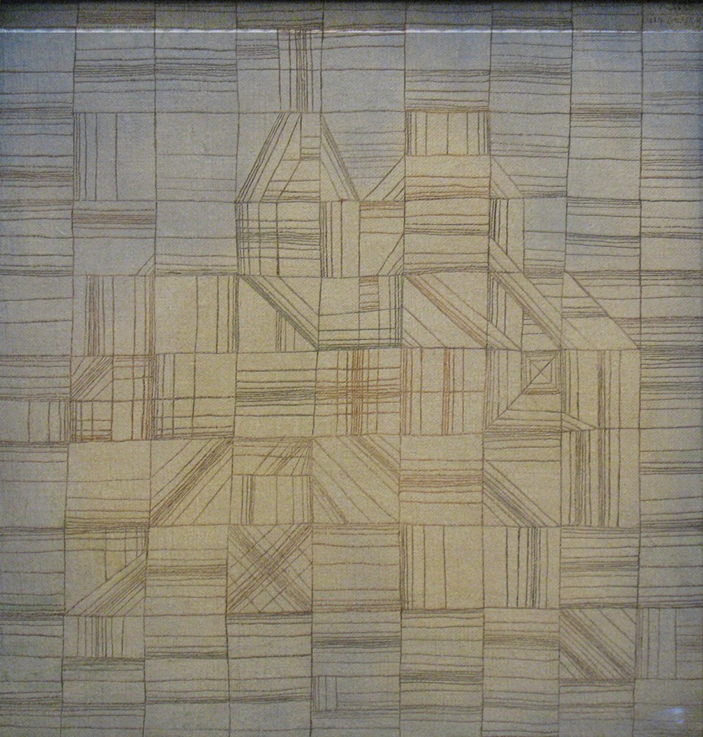 Cuadro decorativo Paul Klee Variationen pequeño con marco marrón para pared