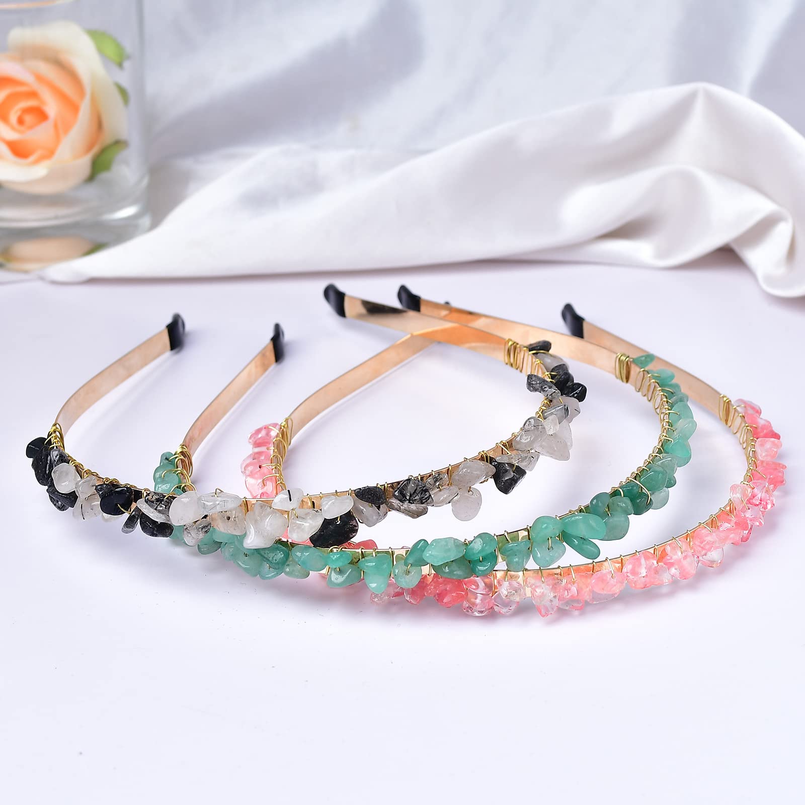 Amazon.com : FZBHRO Raw Crystal Quartz Headband Genuine Crystal