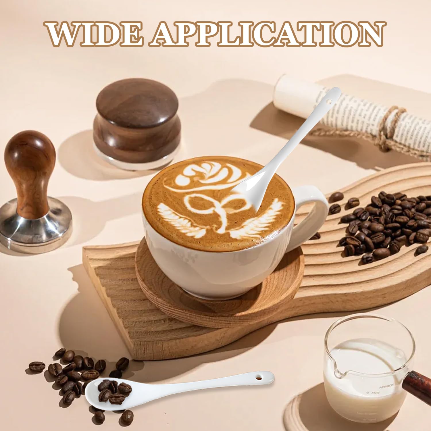 Cucchiaini in porcellana per uova sode, caffè, tè, dessert, cucchiai in ceramica, set da 6