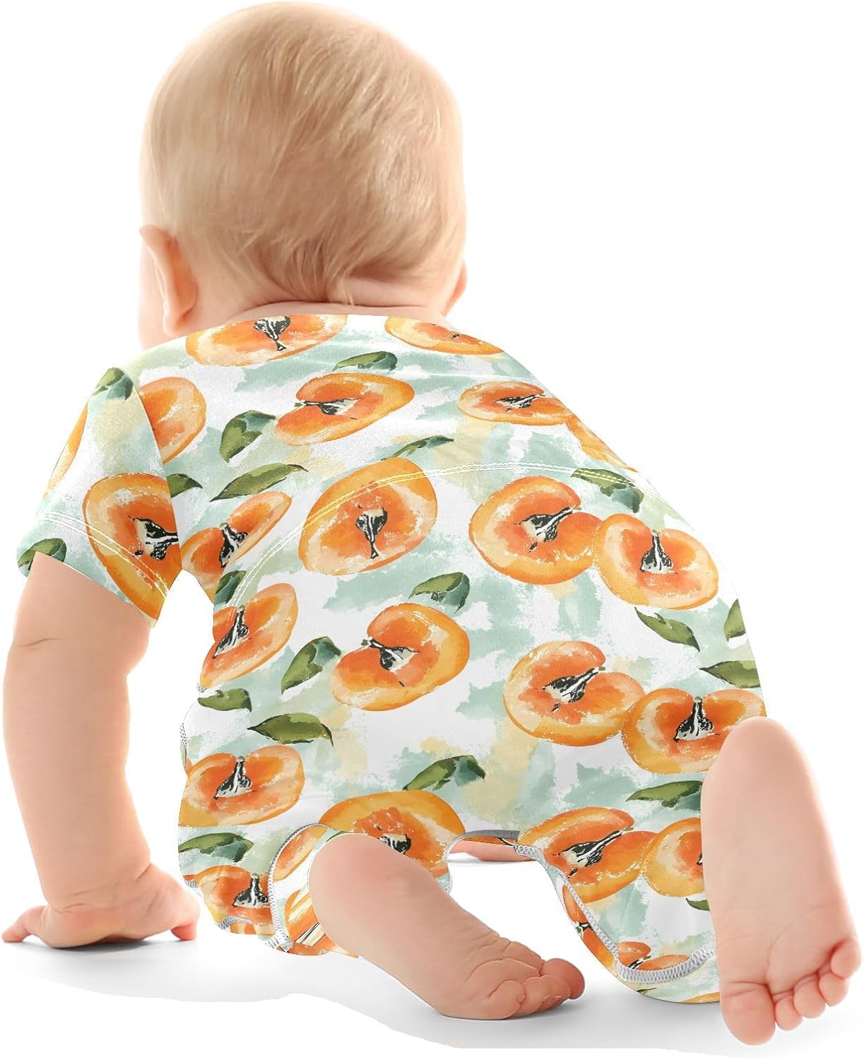 vvfelixl Baby Clothes Fresh Persimmon Baby Bodysuits Set Unisex Short Sleeve Babys Pants Sets 0-3M