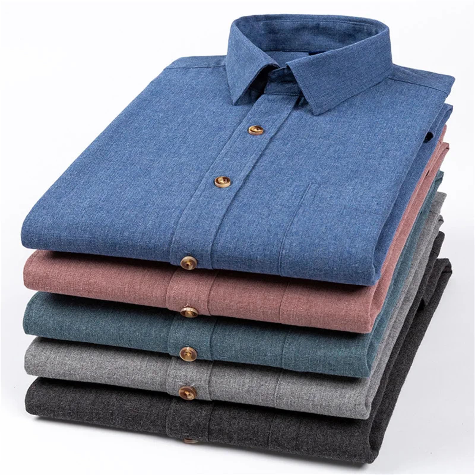 Camisas de manga larga de algodón puro para hombre, ajuste delgado, camisa formal a cuadros, casual, a rayas, ropa de oficina