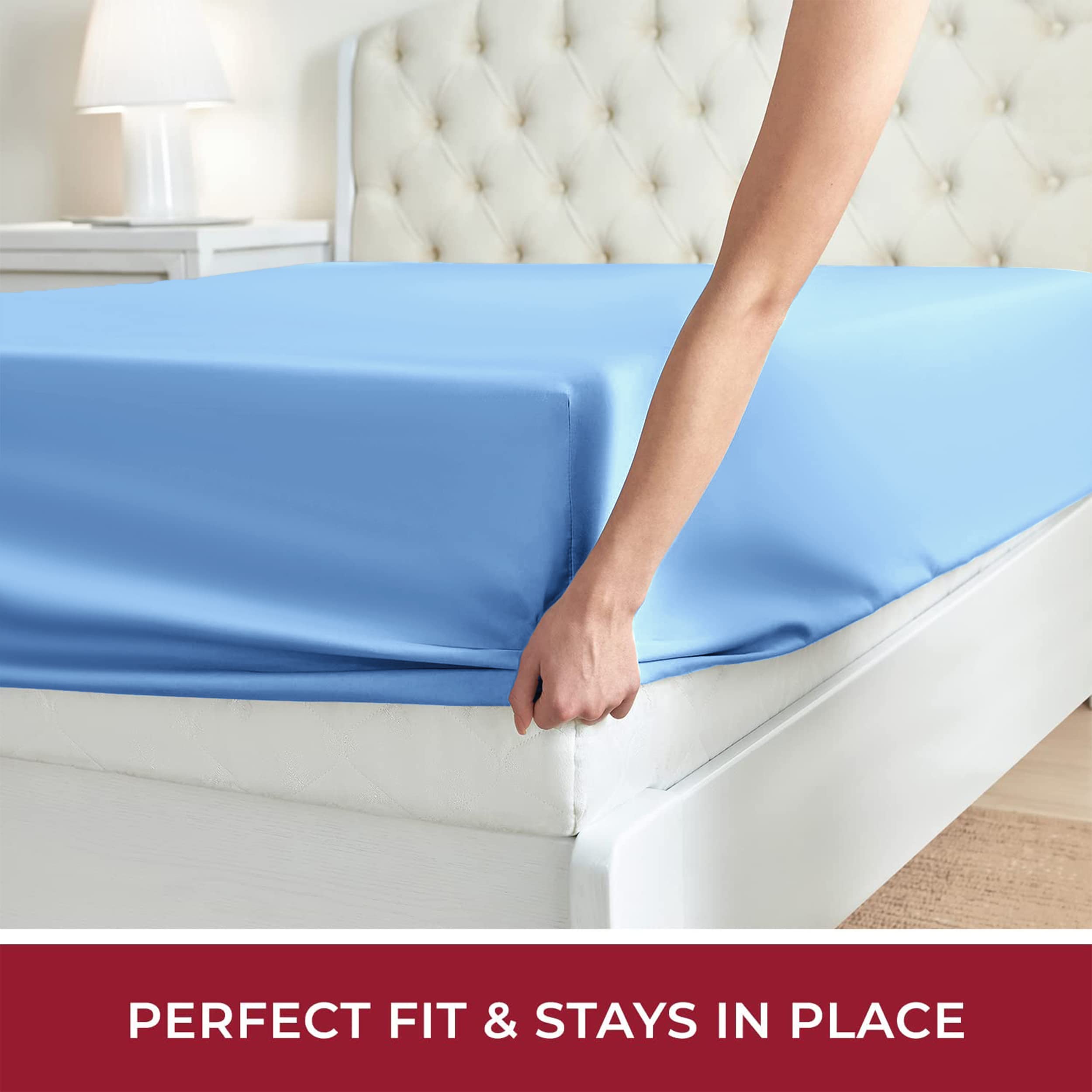 Moonlight Bedding King Size Fitted Sheets 40 Cm Extra Deep Pocket Grey Bed Sheets 16 inch Ultra Soft Bottom Sheet Brushed Microfiber Breathable Shrinkage and Fade Resistant — view 113