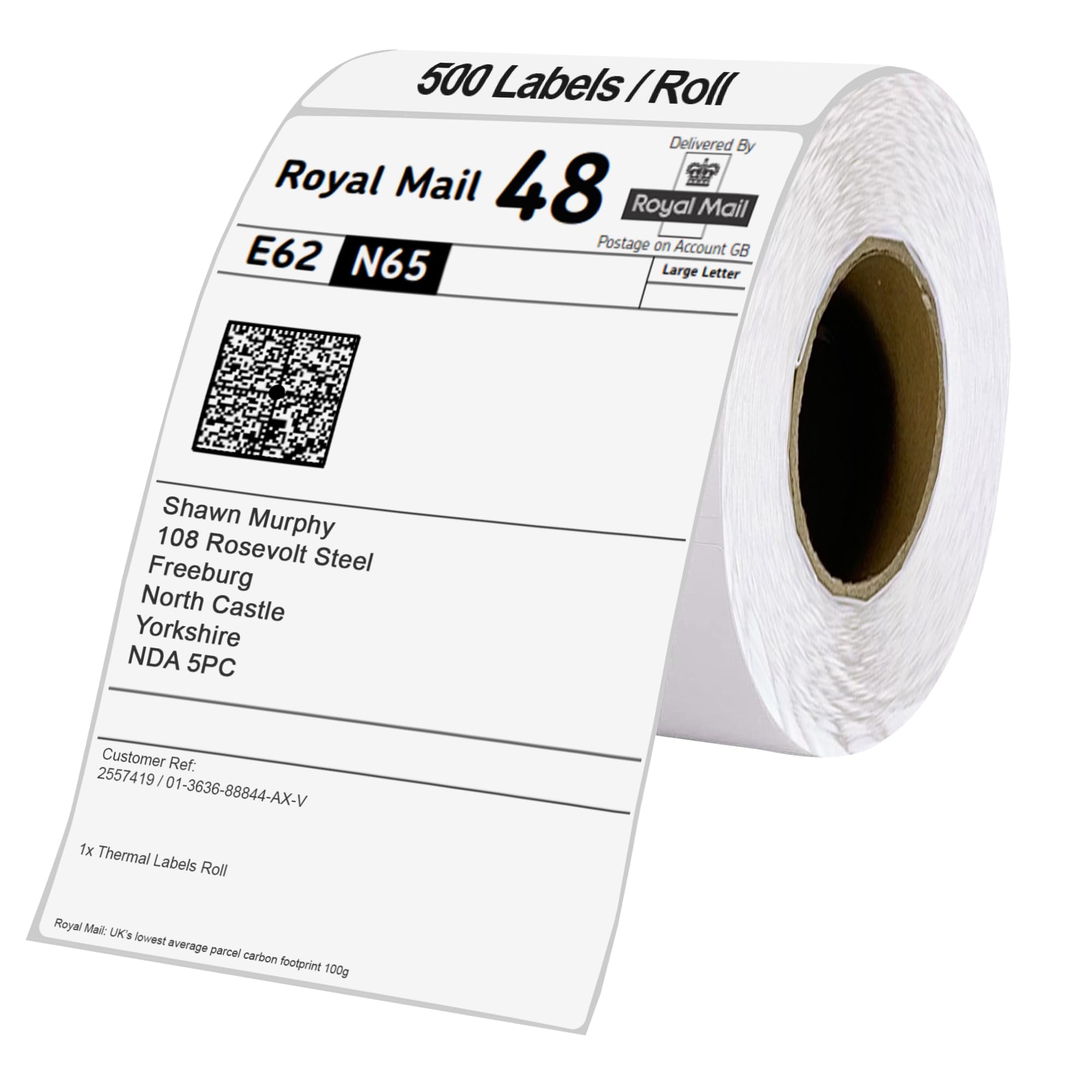 iSOUL Direct Thermal Printer 4X6 500 Labels Roll 100mm x 150mm White Permanent Adhesive Shipping Labels Rolls Compatible with Etsy, Shopify, Ebay, Amazon, Royal Mail, FedEx