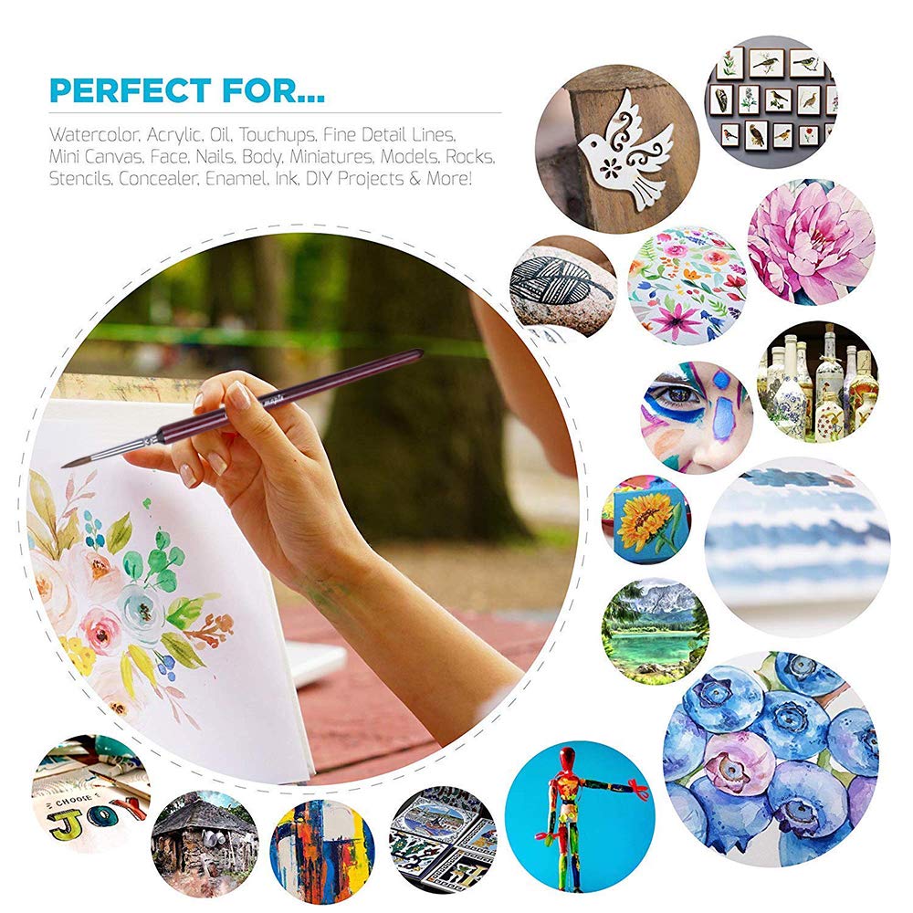 10-delige Fijne Acrylverfkwastenset – Detailpenselen Voor Schilderen Op Nummer, Miniaturen, Modellen En Aquarel – Zachte, Duurzame Haren, Ergonomisch Handvat – Veelzijdig Voor Acryl, Olie En Gouache