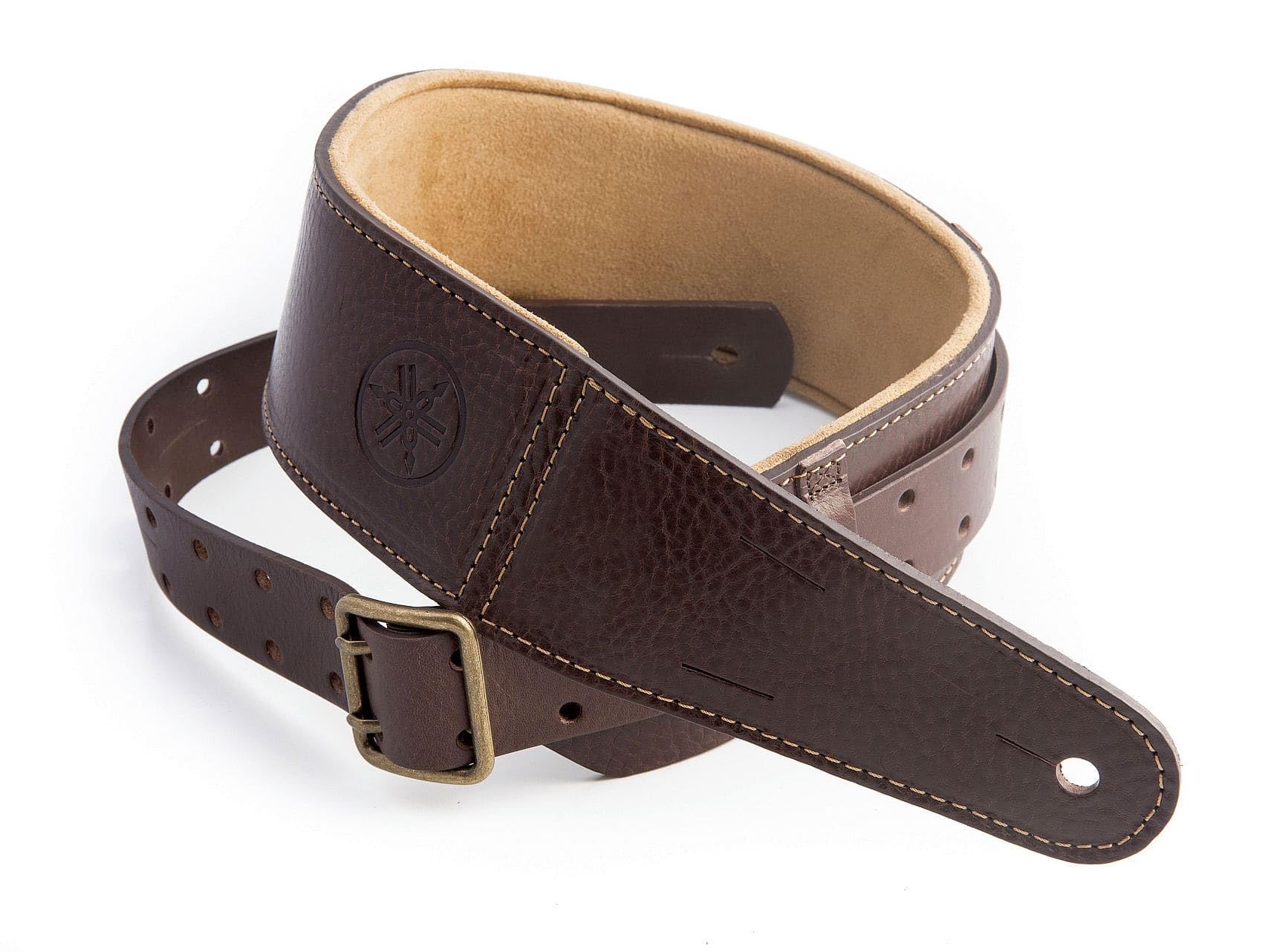 YAMAHA Backbeat Brown, Schultergurt aus Leder, Farbe Braun für Gitarre und Bass