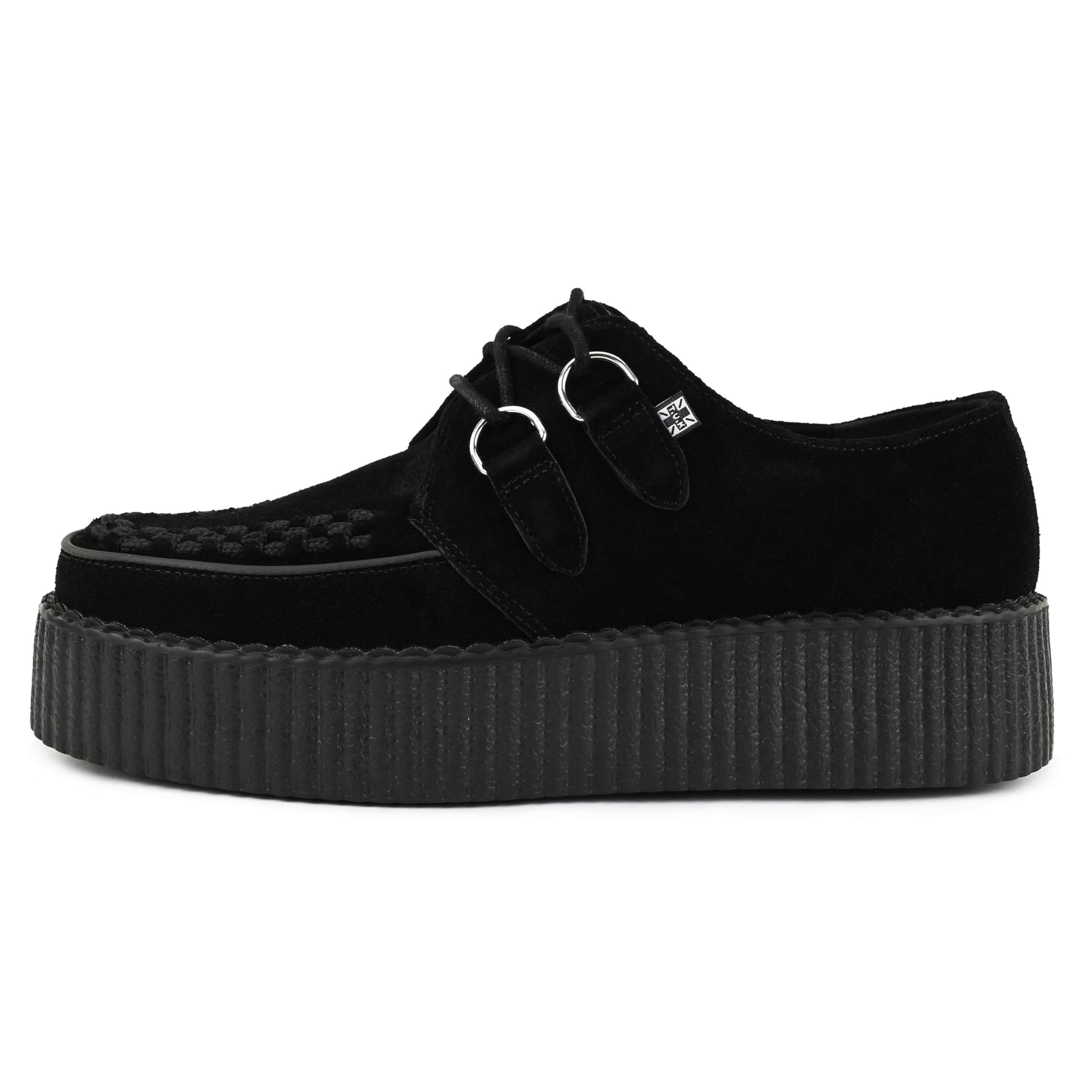 T.U.K. Suede Viva Mondo Creepers Shoes for Women and Men, Lace Up Platform Shoes