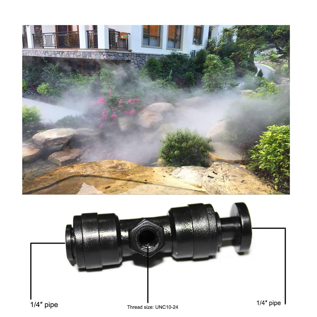 Aopin 16 Ugelli Nebulizzatori In Ottone G 3/16", Foro 0,15 Mm: Per Raffrescamento Esterno, Irrigazione, Fontane, Colture - 2