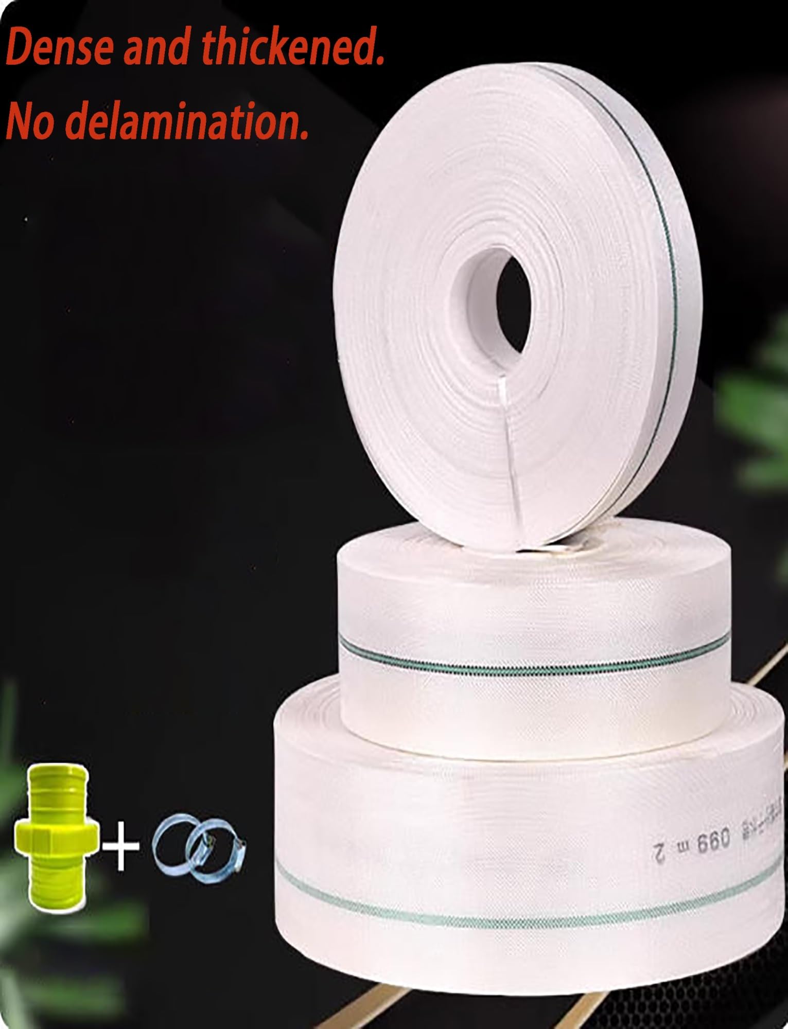 Manguera plana de lona | Crema 1-3 pulgadas x 10-100 metros Riego agrícola: transferencia de agua(1inch,X 50 meters)
