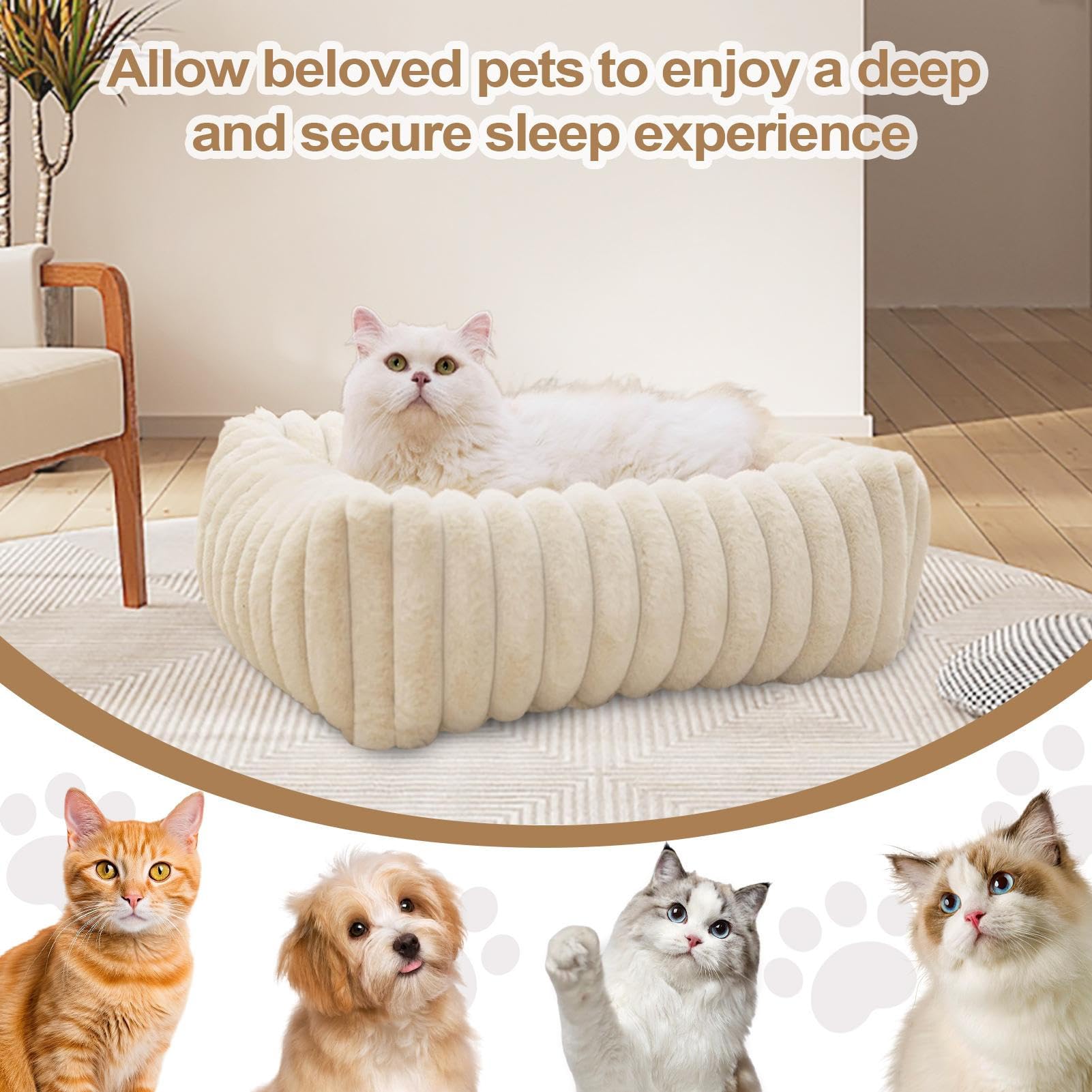 Camas Lavables Para Cachorros Sofá Mascotas Almohadilla Suave Confortable | Cama Térmica Lavable Hogar Balcón Salón Dormitorio Exterior
