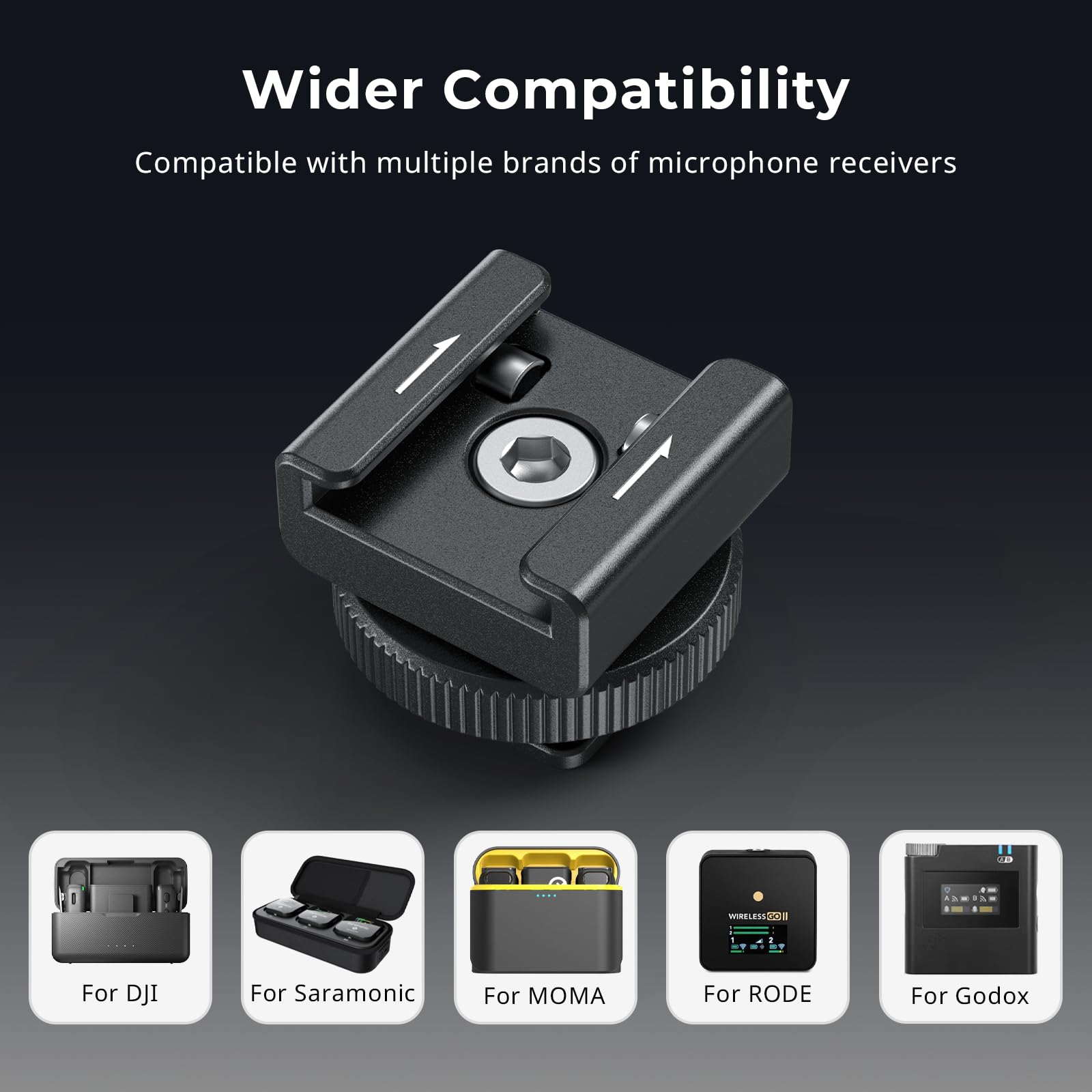 SMALLRIG Cold Shoe Mount Adapter for Wireless Microphone for DJI Mic / Mic 2 - Image 2