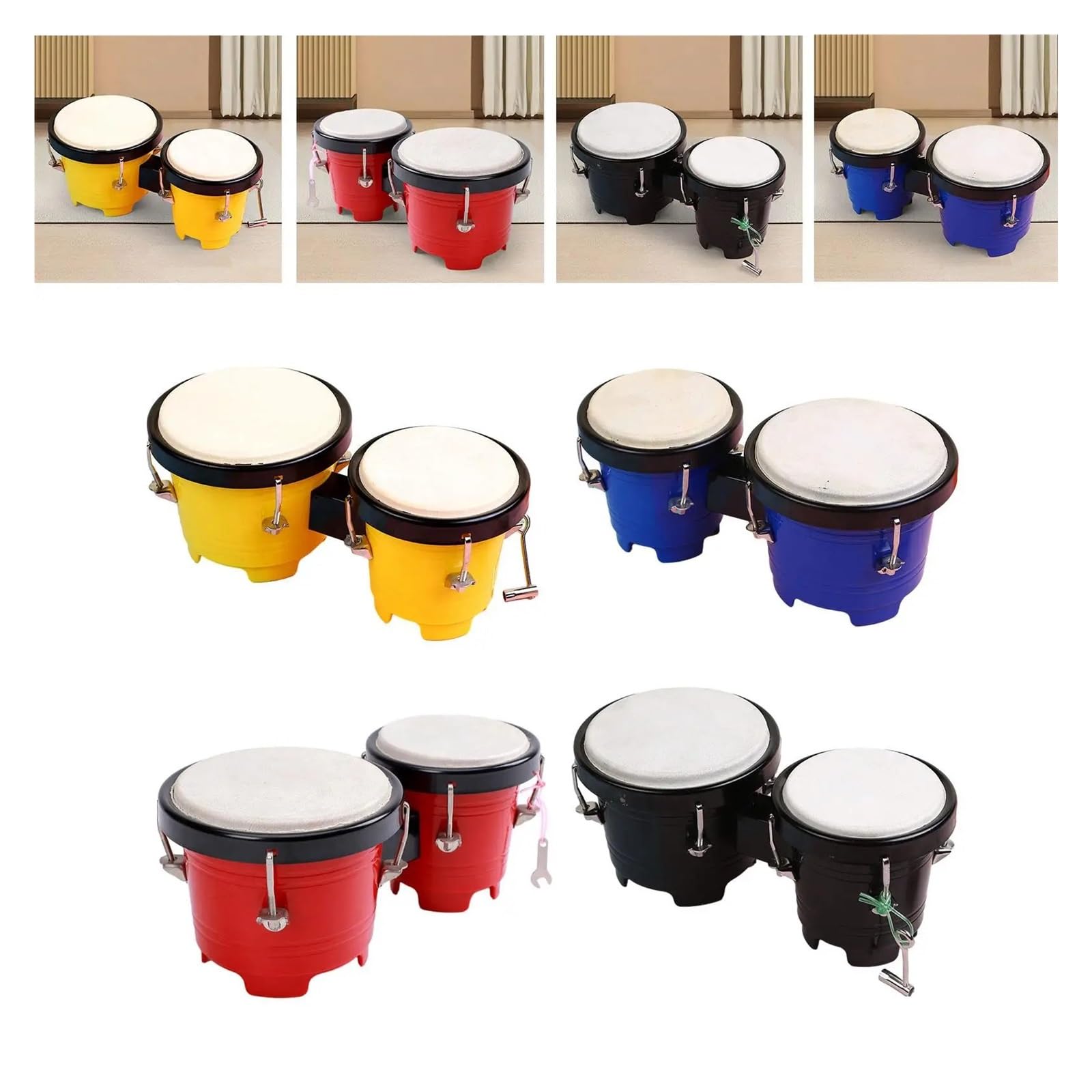 Bongos 4" 5" Percussion Bongos Drum Set Tuning for Erwachsene Profis