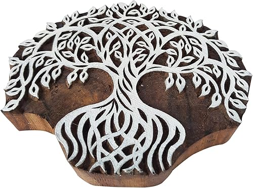 Royal Kraft Bloque de impresión de madera - DIY Henna tela textil papel arcilla cerámica sello ESIGtag036