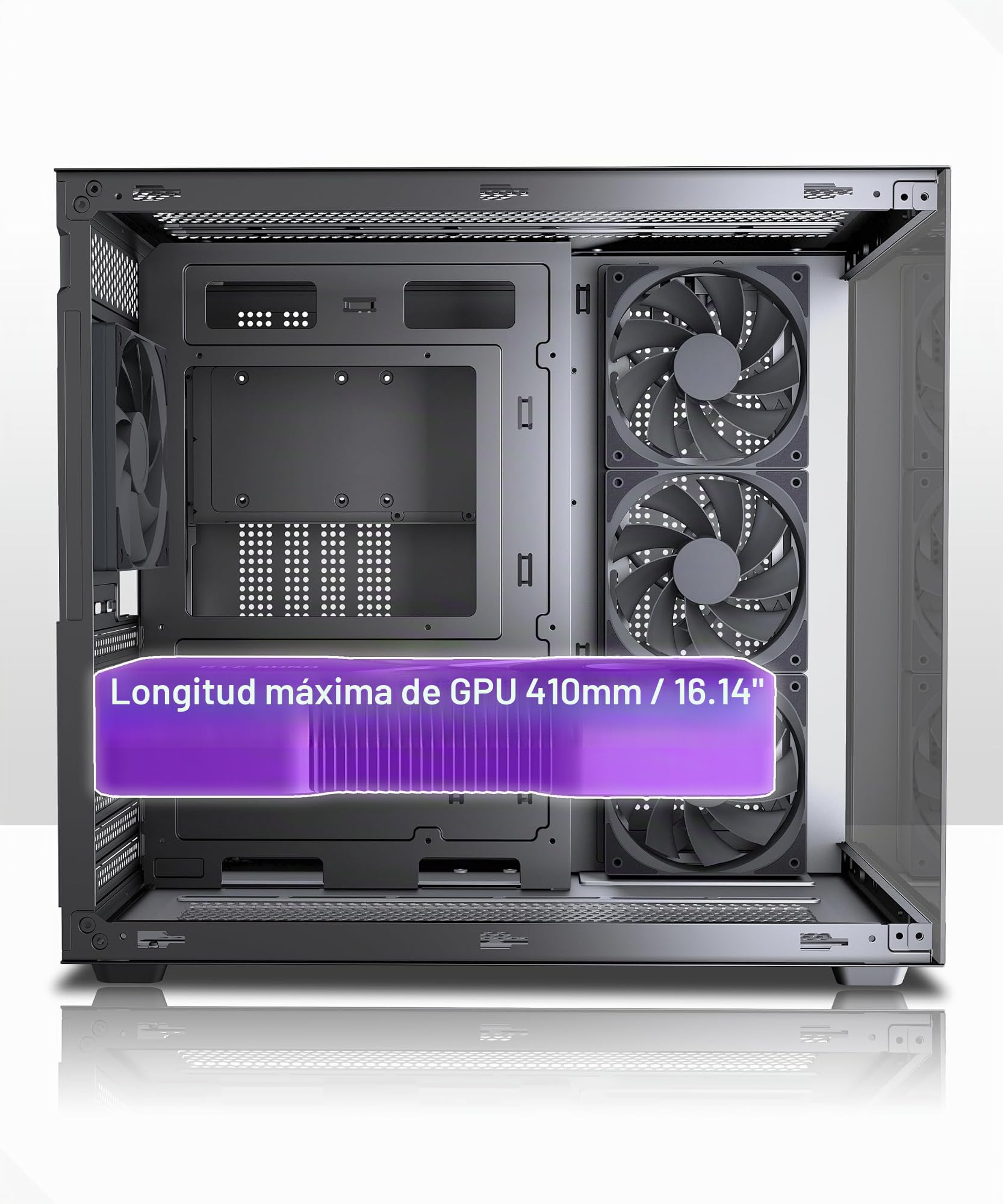 MUSETEX Y6 Caja PC ATX Torre Mediana Gaming con Tipo-C Cristal Templado 270° Negro