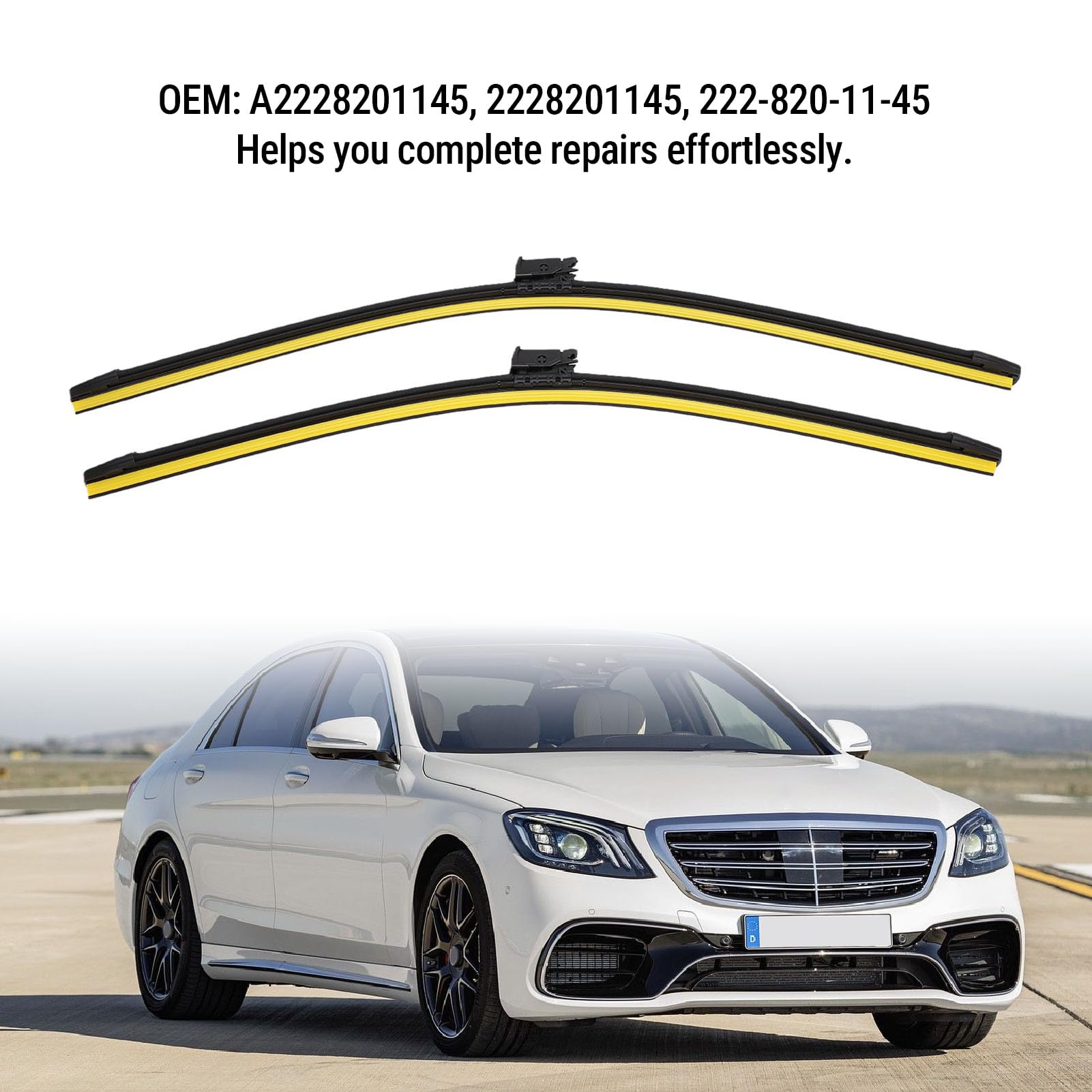 KIMISS Spazzola Tergicristallo Anteriore A2228201145 Installazione Semplice Senza Striature con OEM 2228201145 per S450 S550 S550e S63 AMG S65 AMG