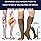 LIN PERFORMANCE 20-30 mmHg Medical Compression Socks for Women and Men Knee High Open Toe Stockings for Varicose Vein Swollen legs (XXL,Khaki)