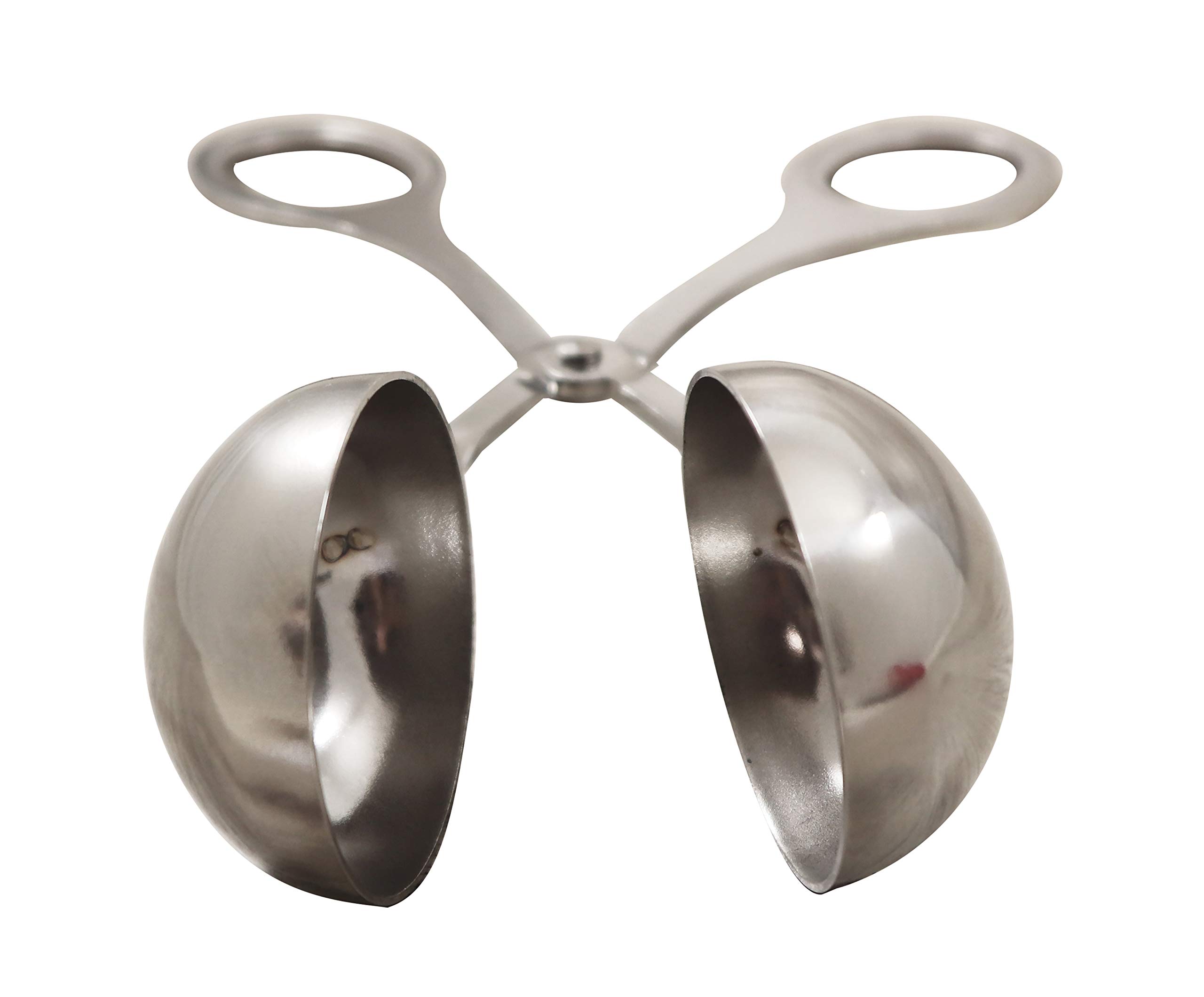 Fackelmann Large Meatball Tongs, Melon Balls, Fish, Rice, Tofu etc, Dia. 4.8 cm, Steel, Sybaris, (Colour: Silver), Quantity: 1 Piece Stainless Steel