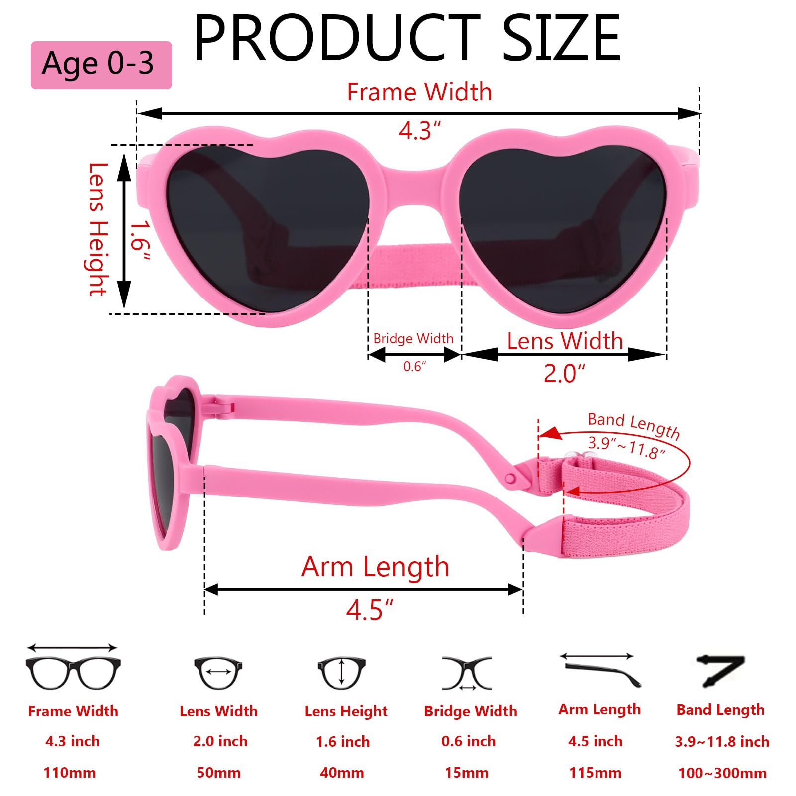 HIFOT Bebè Occhiali da sole, Protezione UV400 polarizzata Ragazza Ragazzo occhiali da sole Bambino, Flessibile Bambini e Bambine Occhiali da sole - 0 mesi a 3 anni