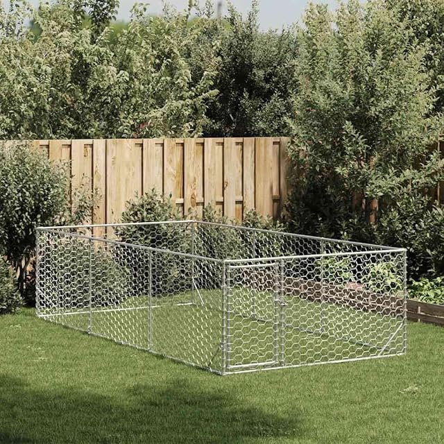 Foto 2 de 7 de vidaXL Caseta para Perros de Exterior con Puerta 2x4x1 m de Acero
