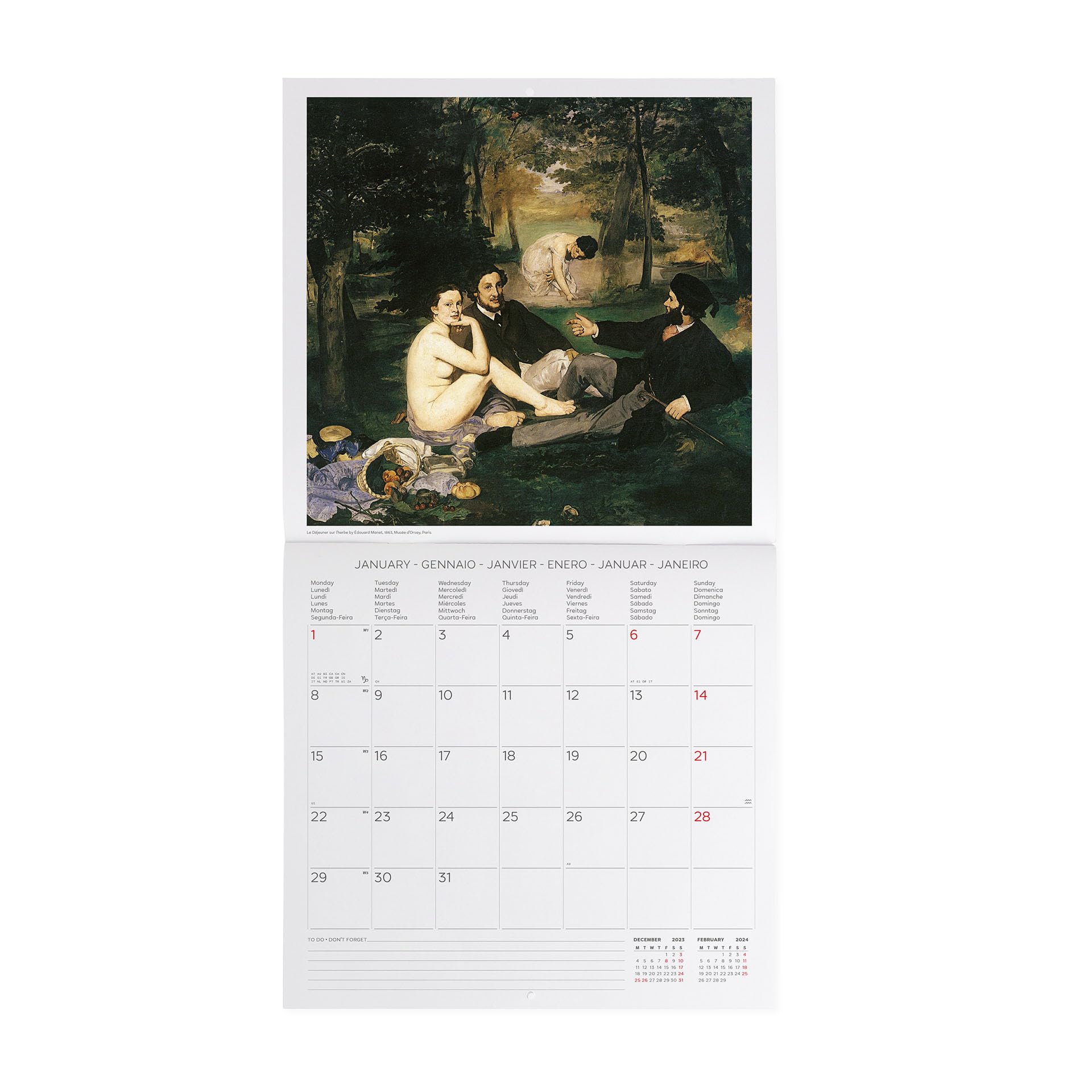Legami, Wall Calendar 2024, 12 Months and Annual Planner, Space for Notes and Notes Number of the Week, 6 Languages - Image 2