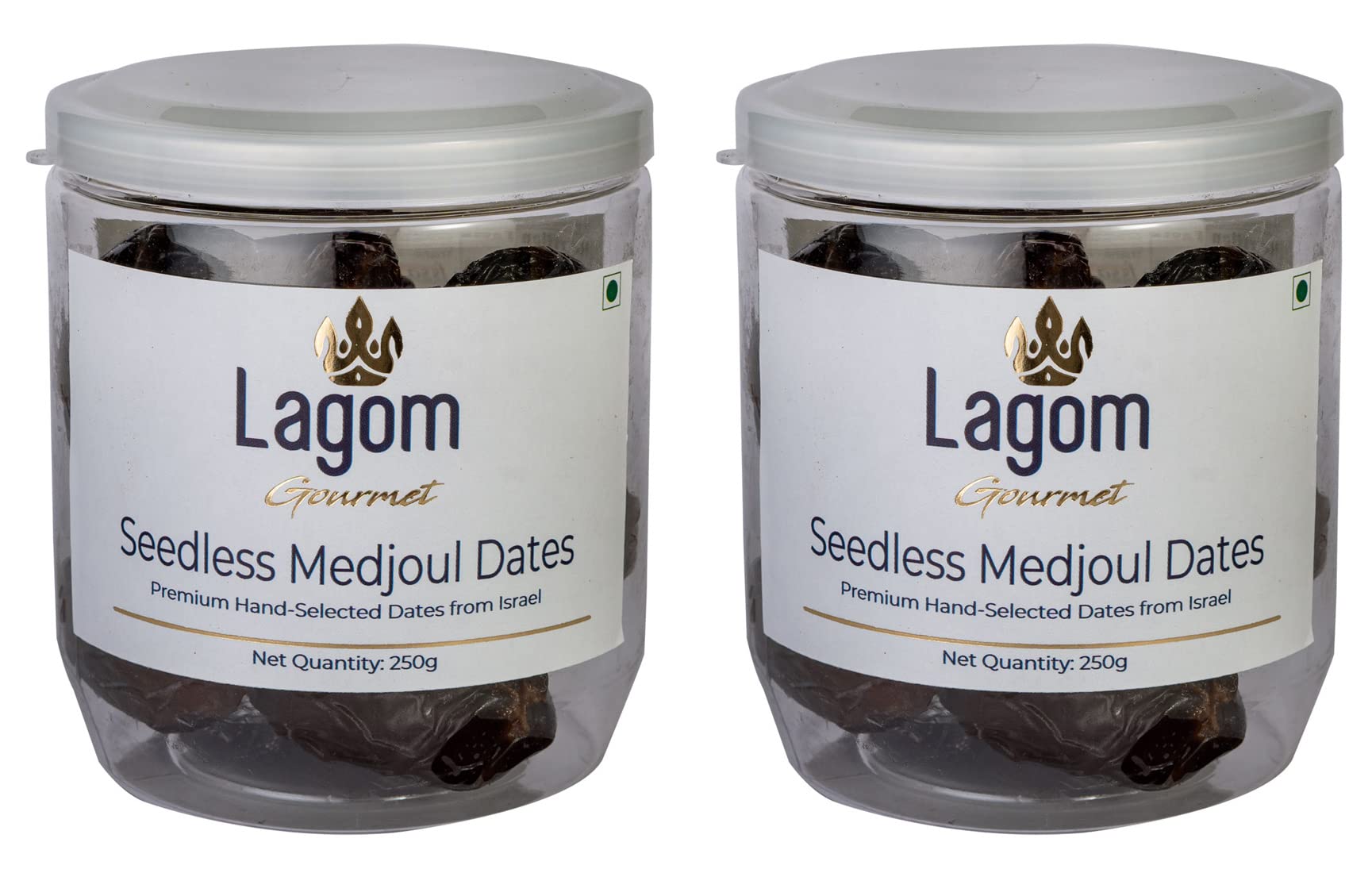 Lagom Gourmet Seedless Medjool Dates 500g | All Natural | No Preservatives | No Added Sugar | Gluten Free | Vegan | Plant Based | Non GMO | Khajur | Khajoor | Khejur | Medjoul
