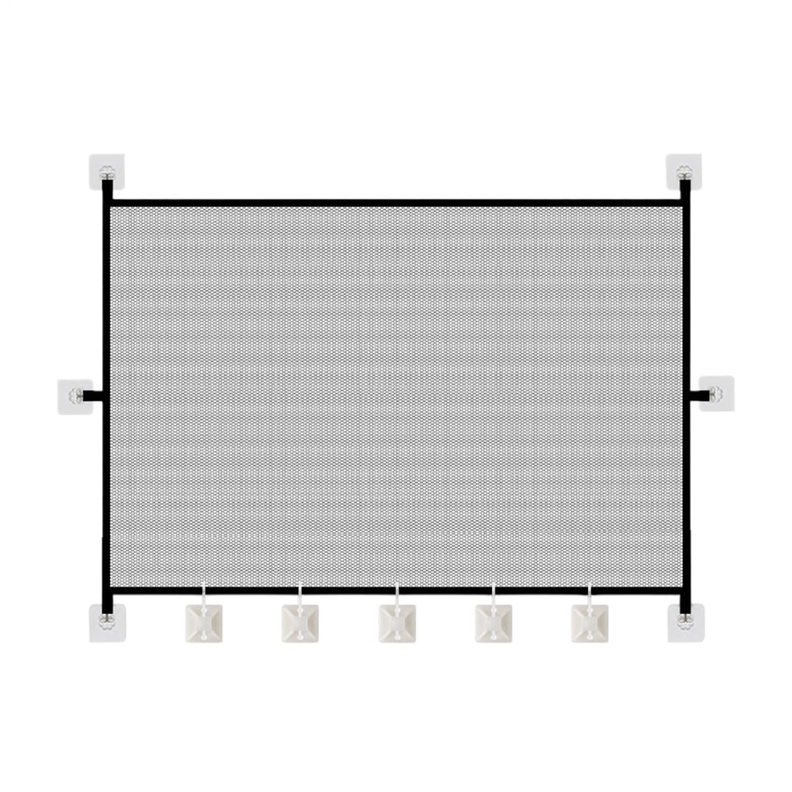 Dog Gate, No Drilling Folding Pet Gates, Anti Dog Jumping Fence with Hooks, Adjustable Pet Safety Mesh Fence for Stairs, Doorways, Hallways, Indoor, Outdoor