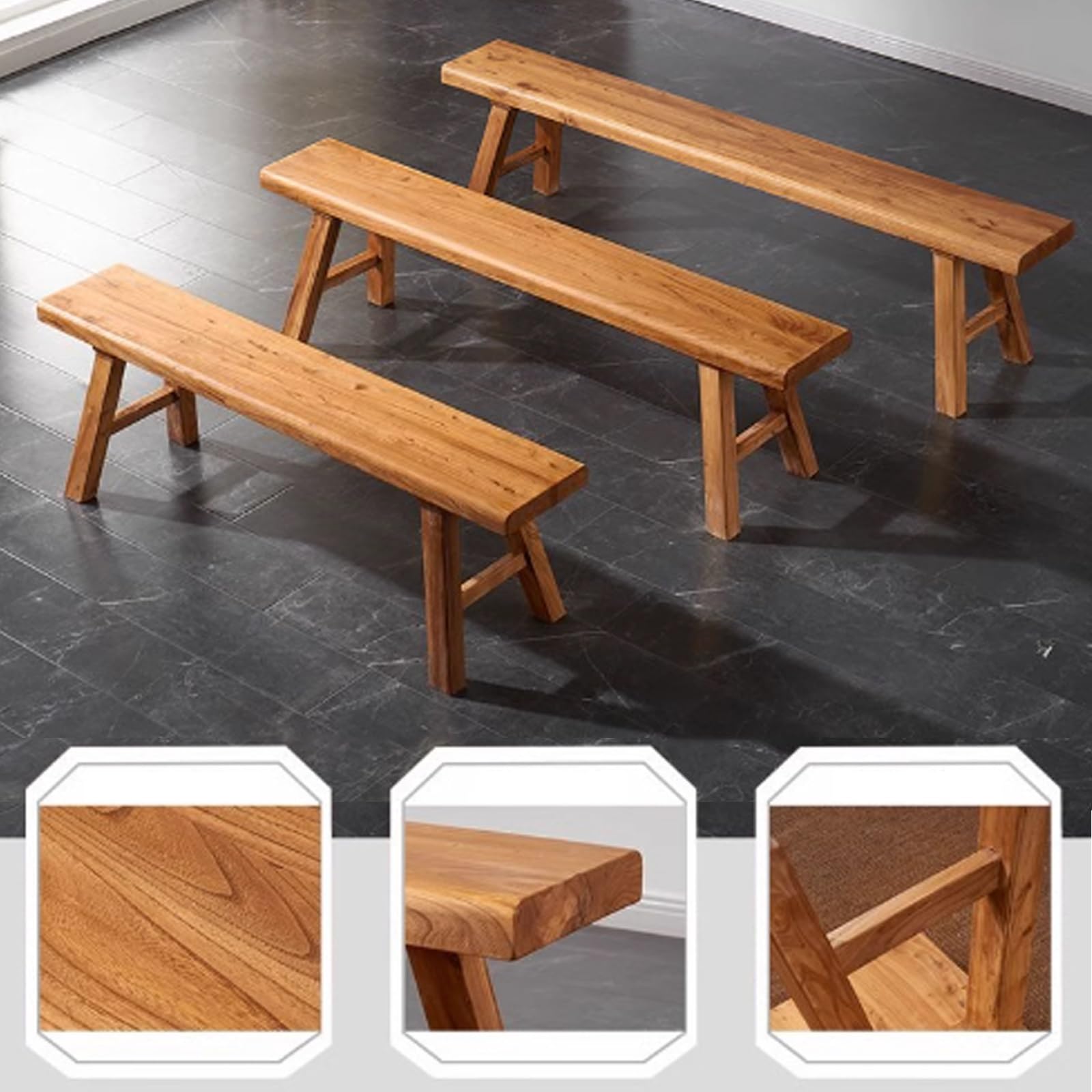 Banco de Cocina, Madera Rústica, Banqueta Madera, Banco Jardín Muebles, Banco Zapatero, Banco de Extremo de Cama, para Dormitorio, Entrada, Comedor