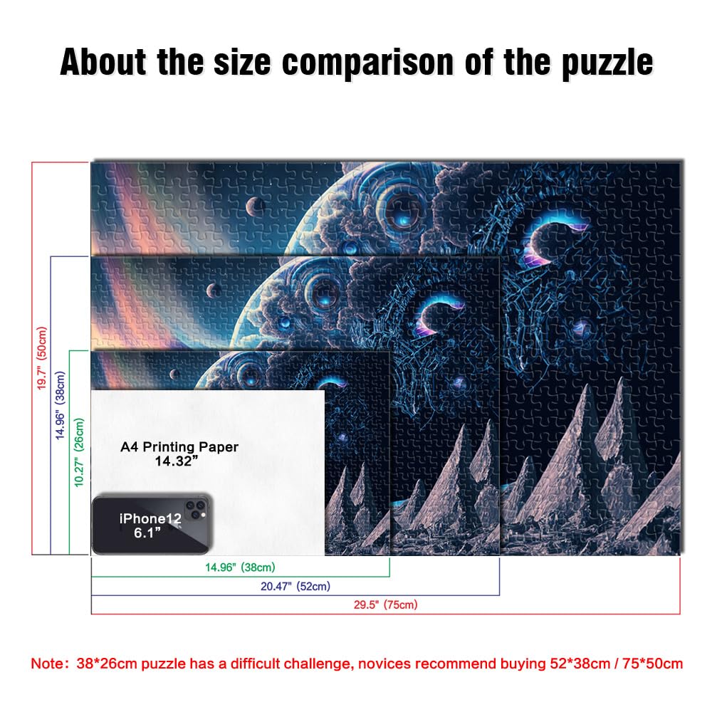 Puzzle 1000 pezzi in legno psichedelico per adulti, per bambini, ragazzi e ragazze, 50 x 75 cm