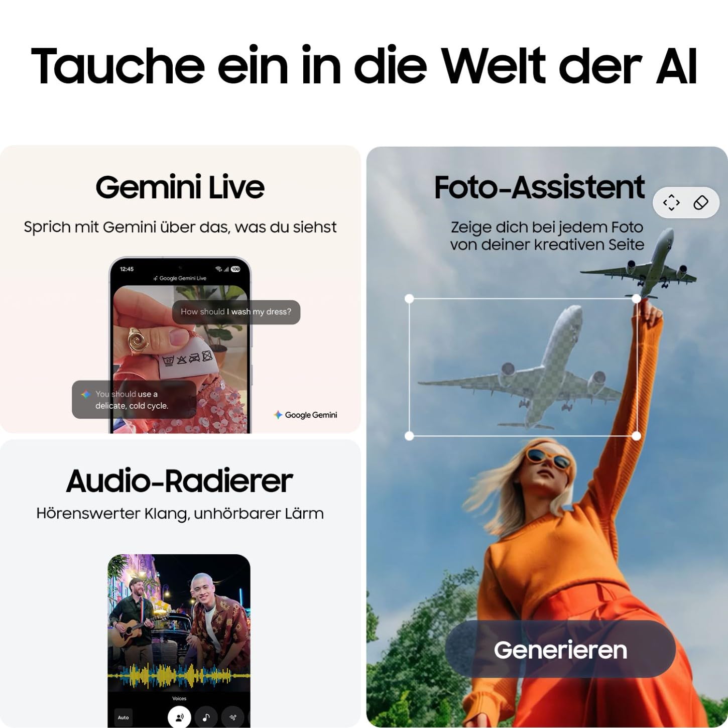 Samsung Galaxy S25 FE mit Galaxy AI, Handy mit Android, 6,7 Zoll FHD-Display, 50 MP Kamera, 128 GB Speicher, 8 GB RAM, 4.900 mAh Akku, JetBlack, 3 Jahre Herstellergarantie [Exklusiv auf Amazon]