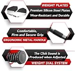 HAKENO 15 in 1 Adjustable Dumbbell 52.5lb with Fast Automatic Adjustable and Weight Plate for Body Workout Home Gym 52.5LB/24KG
