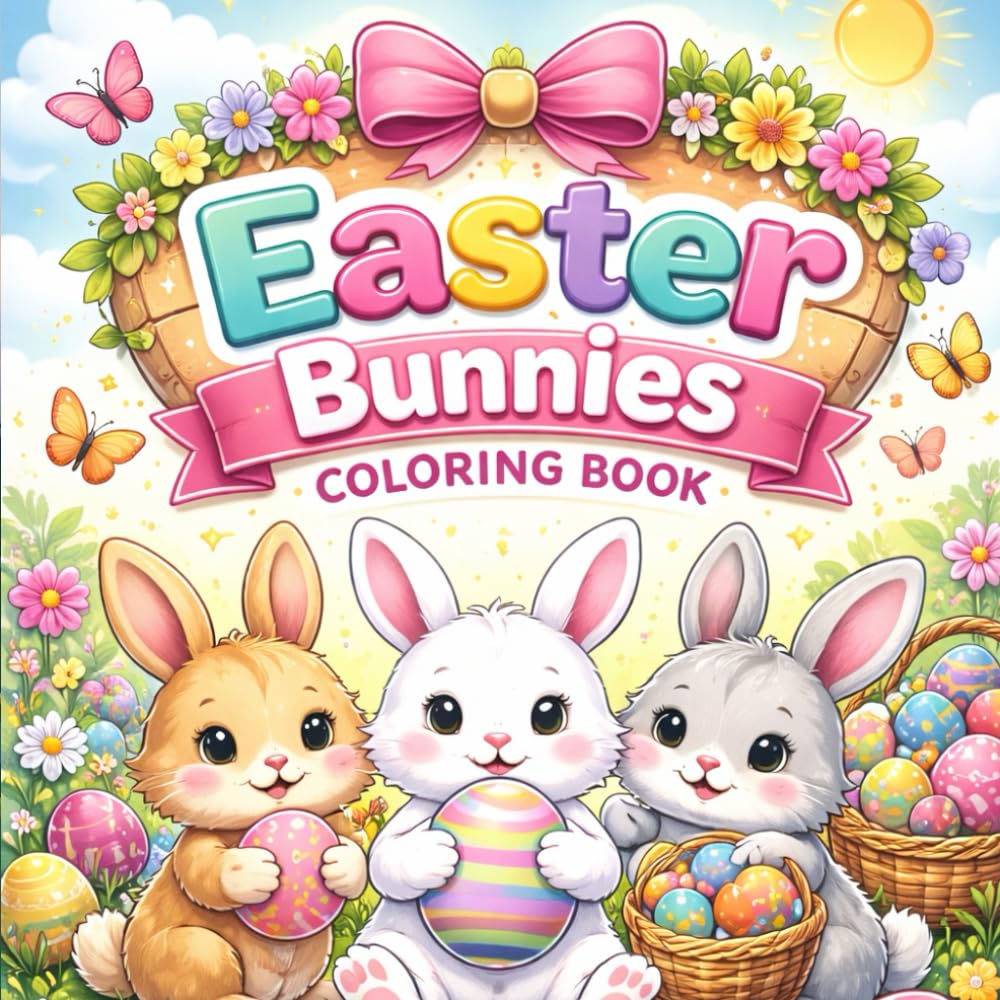 Easter Search and Find Coloring Book: I Spy Spring Activity Book for Kids – 50 Detailed Easter Scenes with Bunnies, Kittens, and Hidden Eggs for Toddlers and Preschoolers (8.5 x 8.5 Inch)