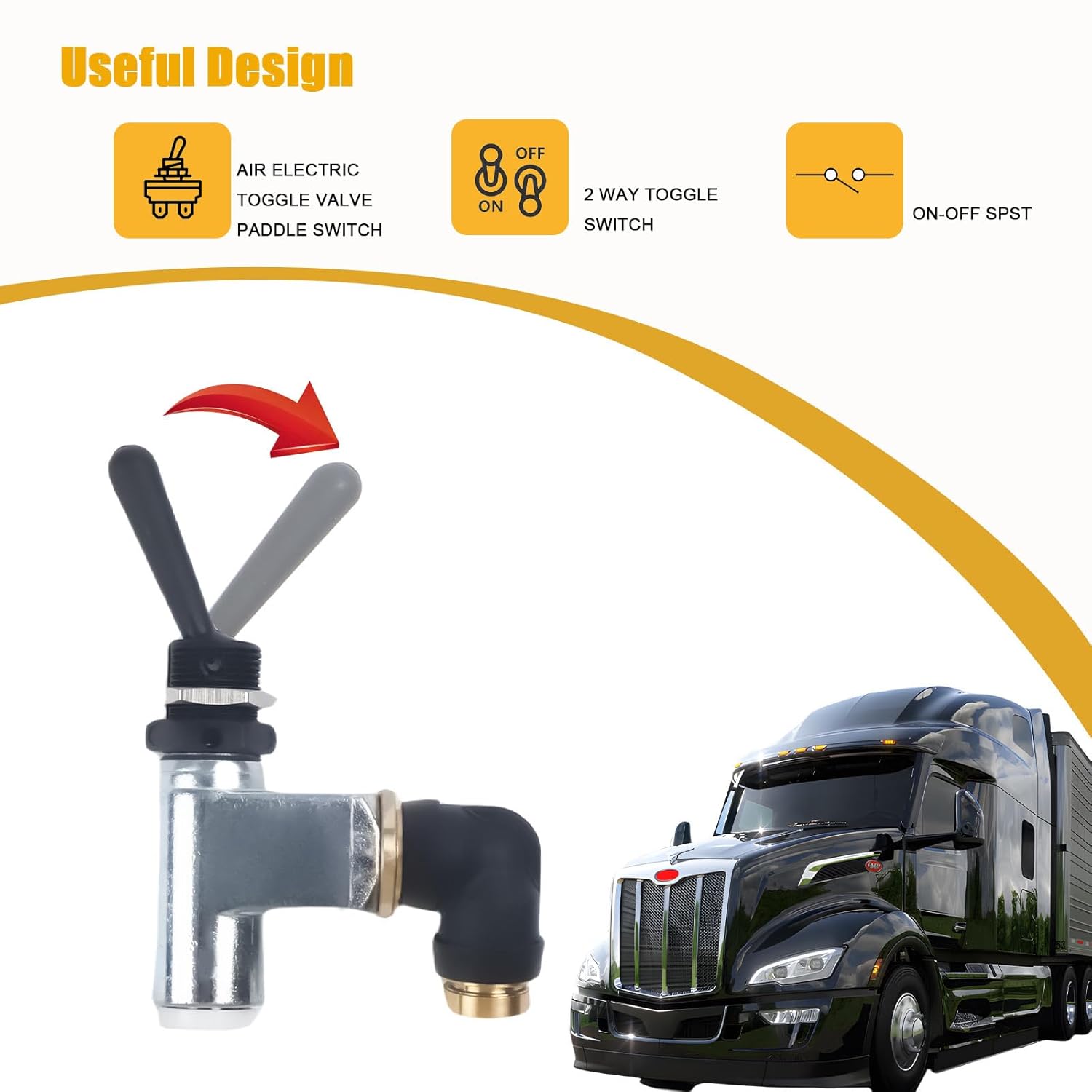 BA14500 Air Toggle Switch Pneumatic Control Valve Fit for Peterbilt Truck and Industrial Pneumatic Control Applications
