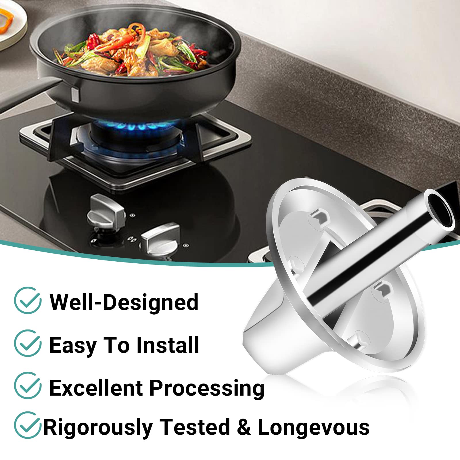 5 Pack 5304525746 Gas Cooktop Stove Knobs Replacement for Frigidaire