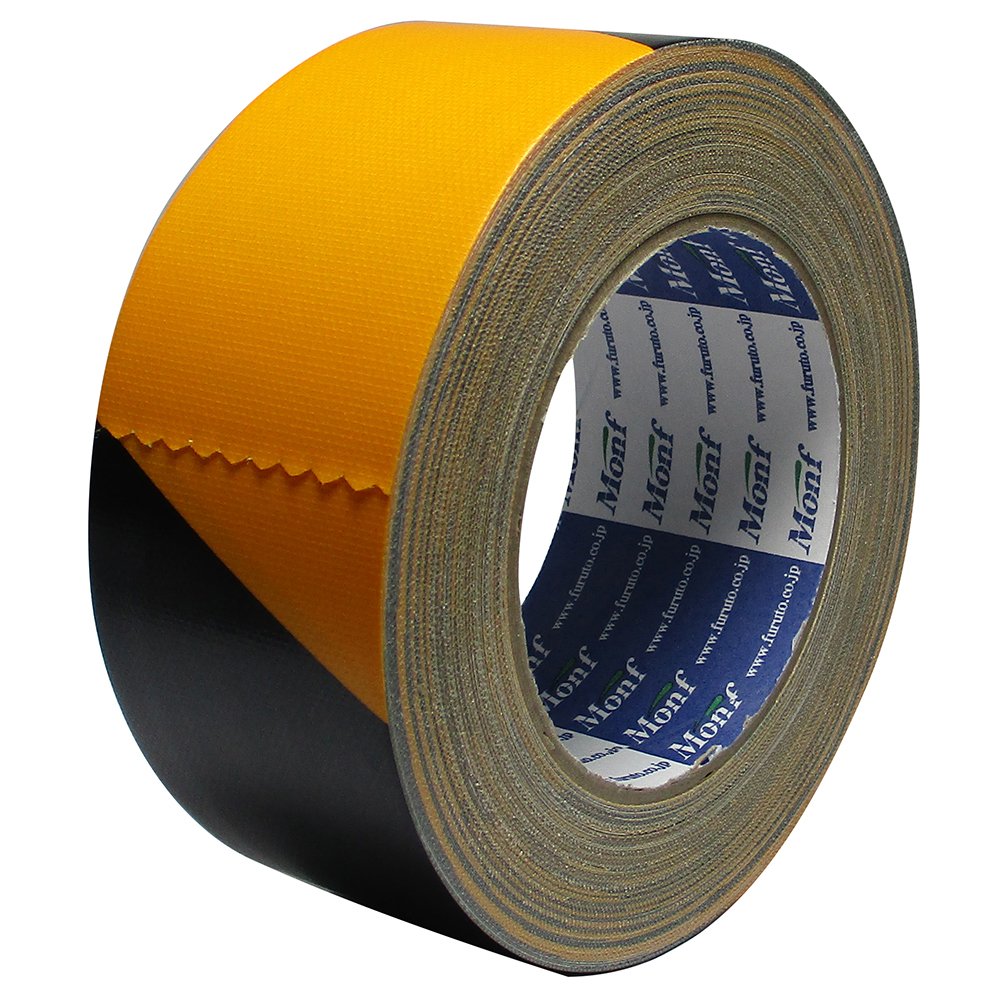 Amazon | 古藤工業 Monf No.860 安全標示用布粘着テープ 黄/黒 幅50mm