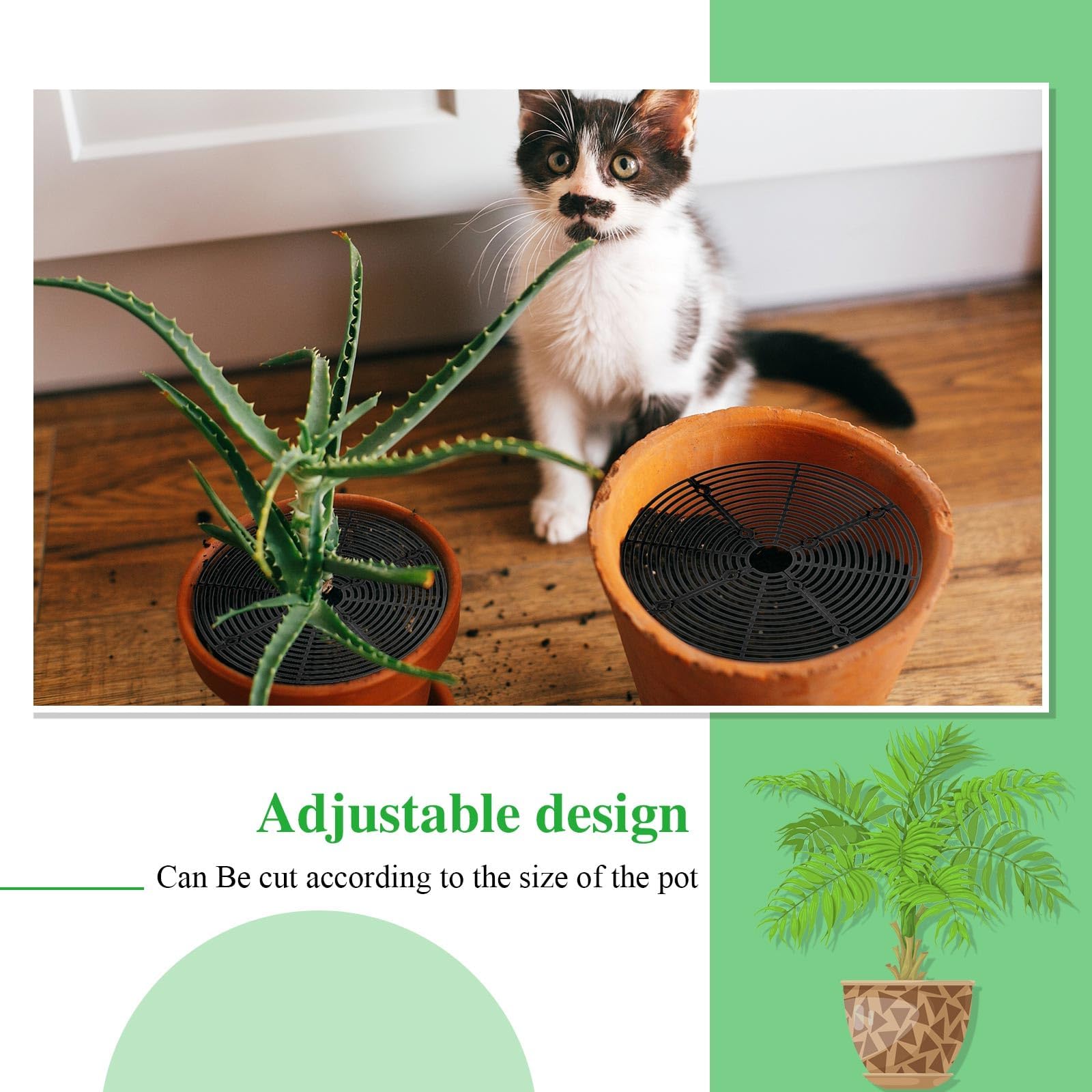 Grille Protection Plante 30 cm,3PCS Grille Protection Plante Chat,Protection Pot de Fleur Ronde,Grilles de Protection pour Pot de Fleurs Cache Plantes Découpable,Protection Pots Animaux pour Compagnie