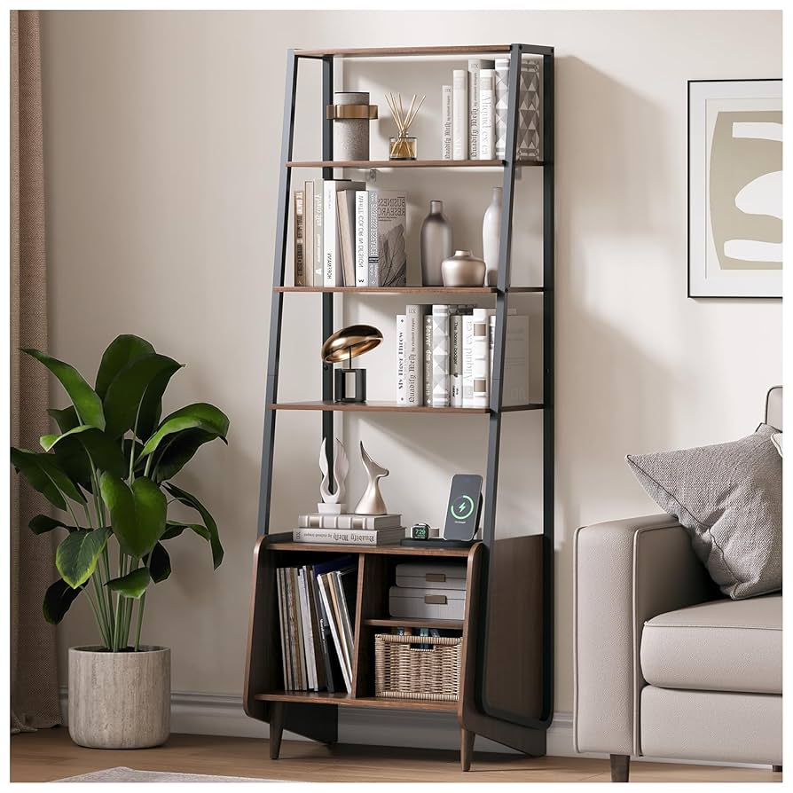 FLYMe／DOCK OFFICE SERIES SHELF（ウォールナット） Amazon.com: JOINICE 5 Tier Ladder Shelf with Cabinet, Mid