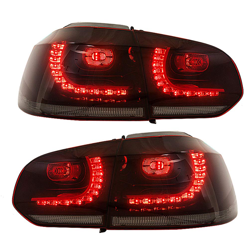 Set di luci posteriori LED R-Look compatibile con Volkswagen Golf VI 2008-2012 escl. Variant - Rosso/Trasparente/Grigio - incl. luci dinamiche