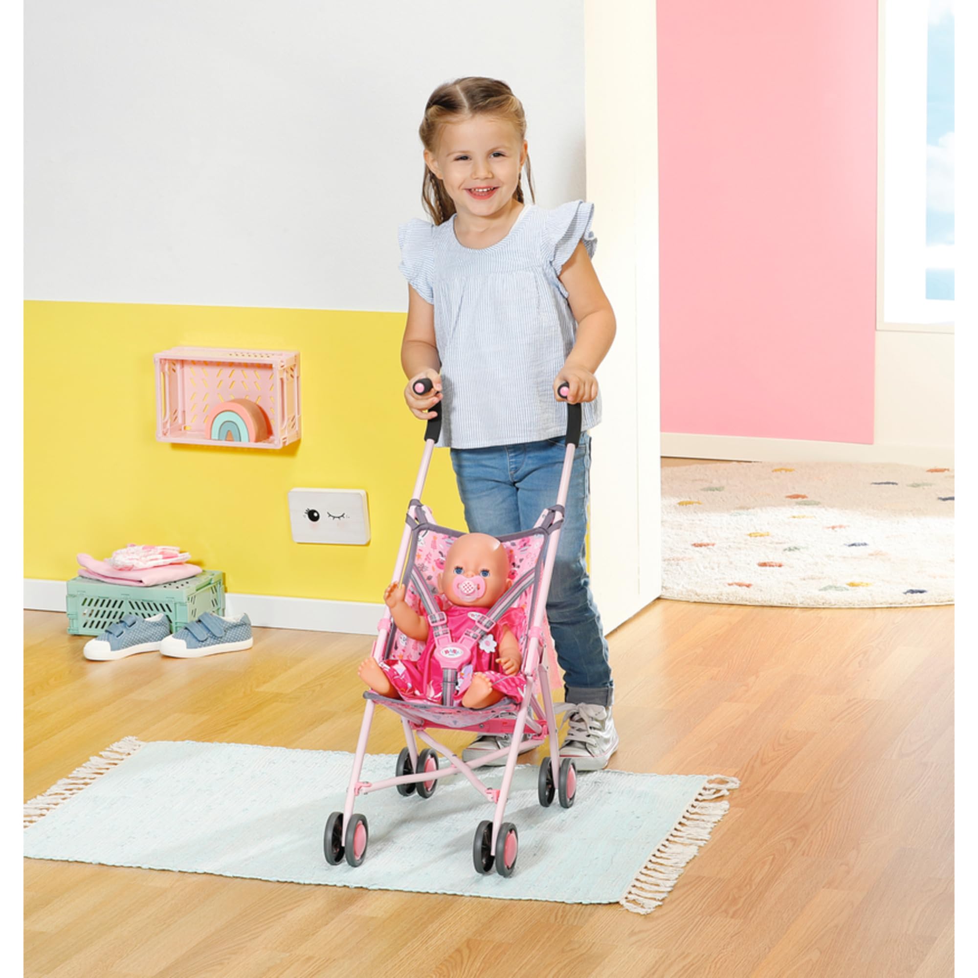 BABY born Passeggino 832547 - Accessori per Orsacchiotto e Bambole Fino a 43 cm - Include Borsa per riporlo Facilmente - età: 3+ Anni.