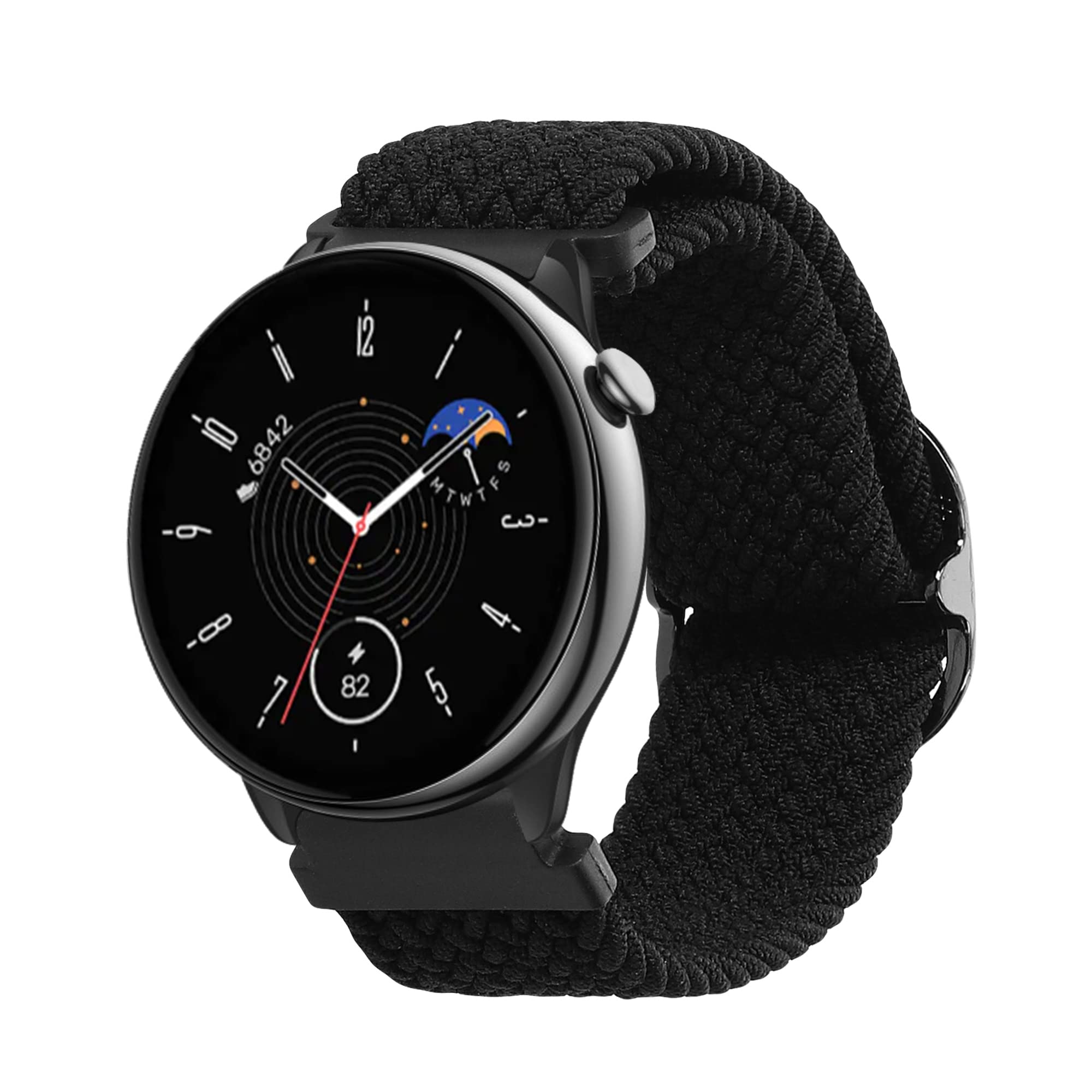 kwmobile Bracelet Compatible with Huami Amazfit GTR Mini - Nylon Strap for Fitness Tracker - Black