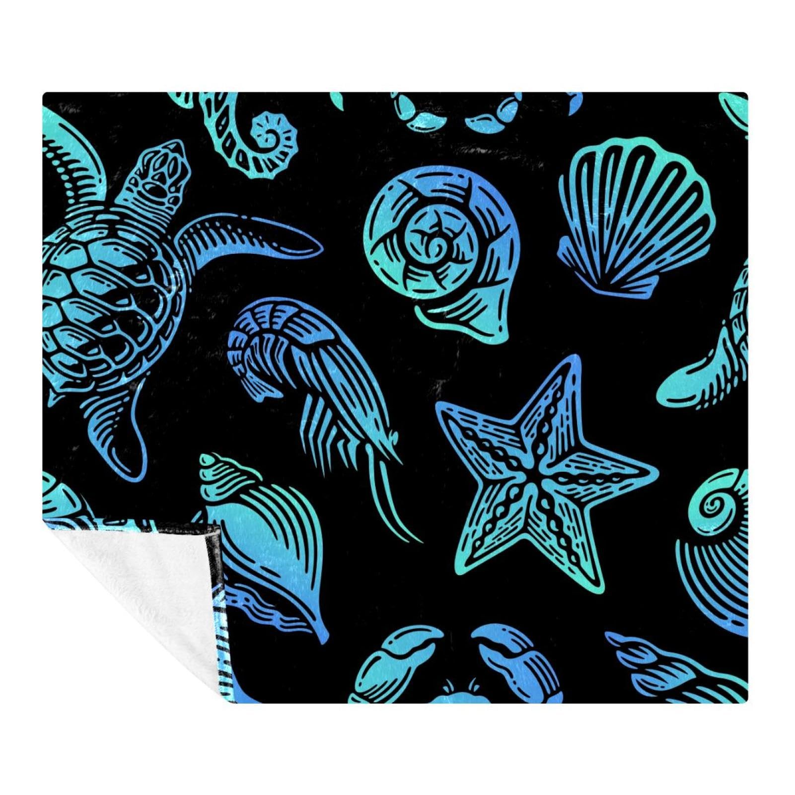 Couverture polaire en microfibre bleu exotique 150x200 cm pour lit et canapé