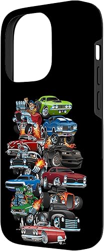 Vista 41 de Funda para iPhone 13 Hotrods, autos clásicos, coches musculosos y carros de carreras