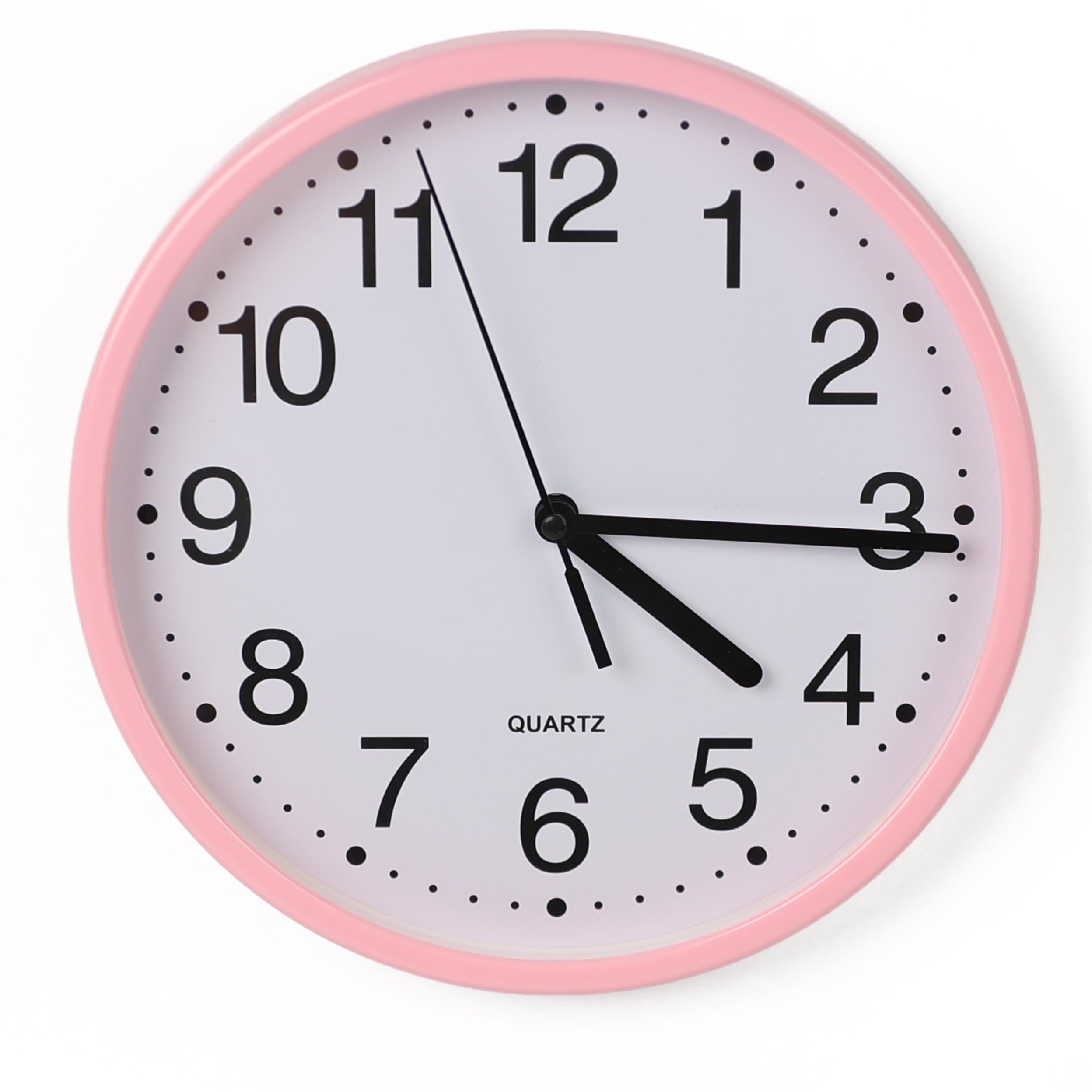 Divchi Pink Wall Clock Silent & Non-Ticking Modern Battery Operated Digital Quiet Sweep Office Home School Kitchen Decor Clocks (Pink)