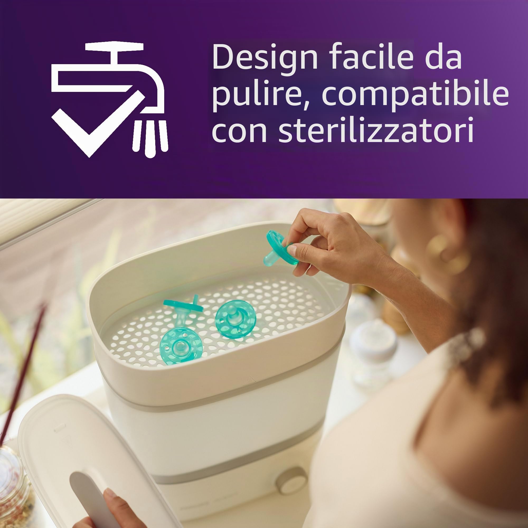 Philips AVENT Soothie - Ciucci 100% silicone per bambini da 0 a 3 mesi, design monopezzo, senza BPA, extra resistenti, verde, confezione da 4, modello SCF190/41