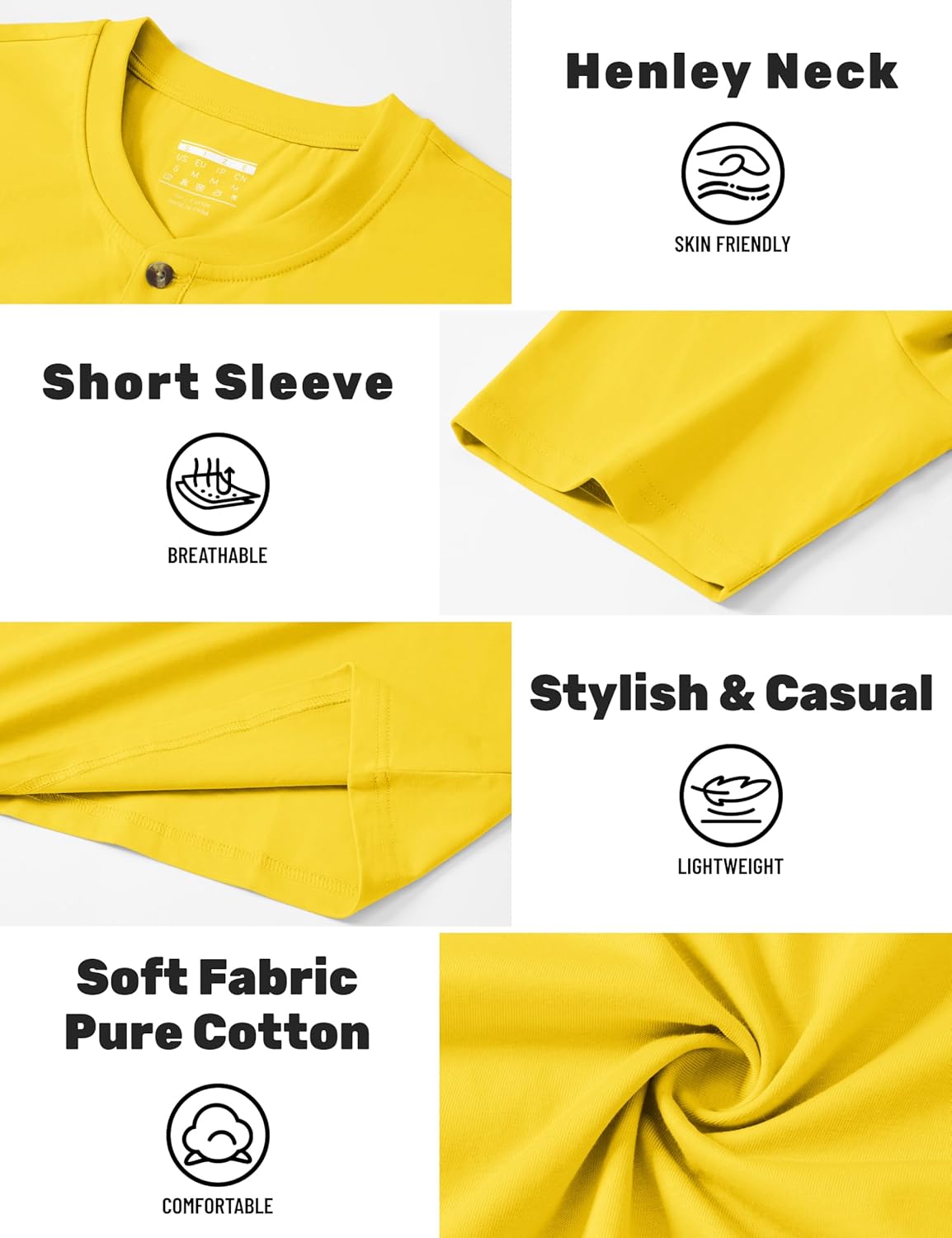 Cotrasen Men's Henley Shirts Short Sleeve 3 Button T-Shirts Casual Lightweight Basic Tee Fashion Summer Tops - Image 6